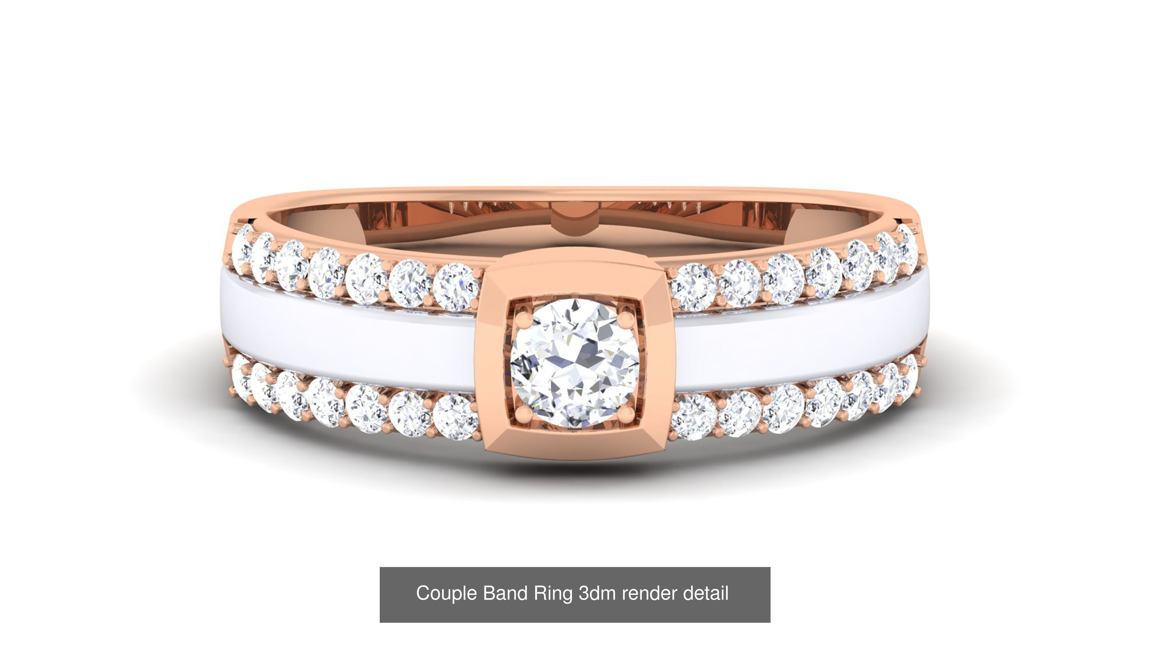 83 Couple Band Ring 3dm render detail  3D Model Collection_31