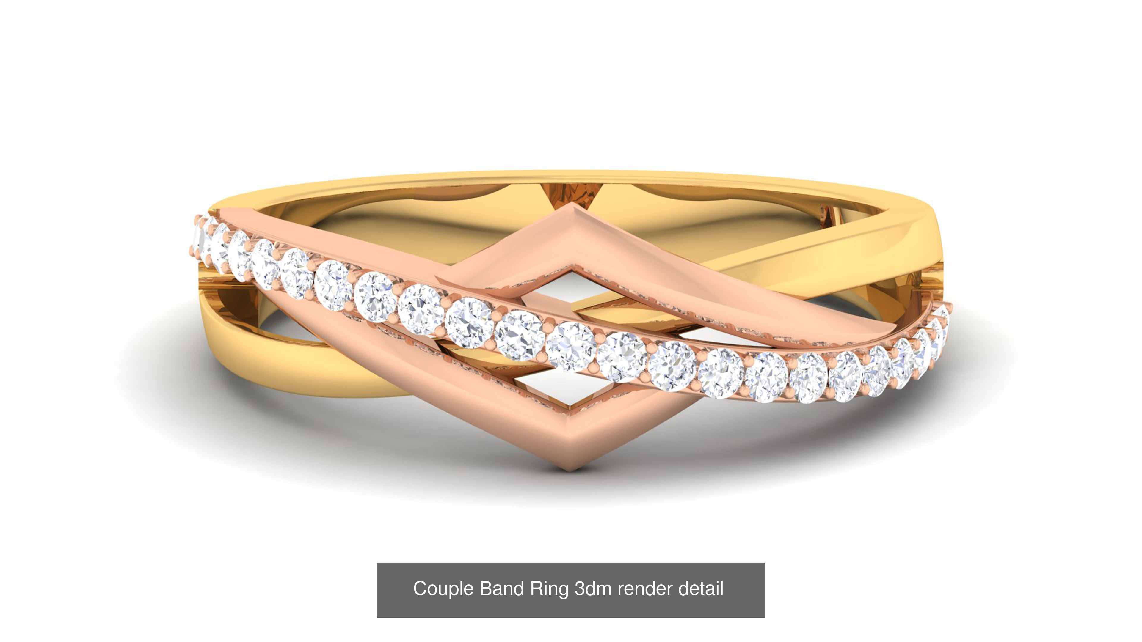 83 Couple Band Ring 3dm render detail  3D Model Collection_77