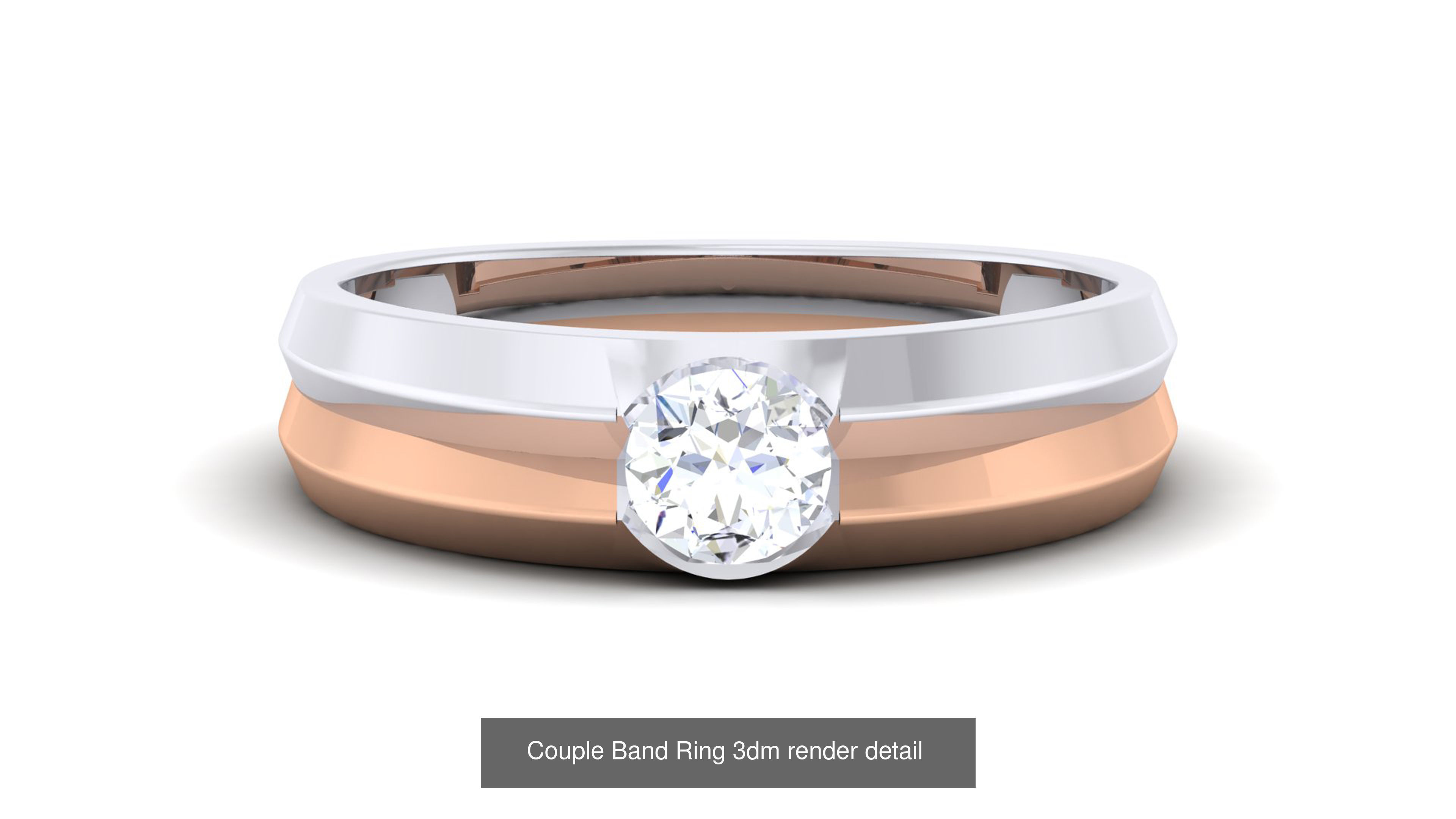 83 Couple Band Ring 3dm render detail  3D Model Collection_50
