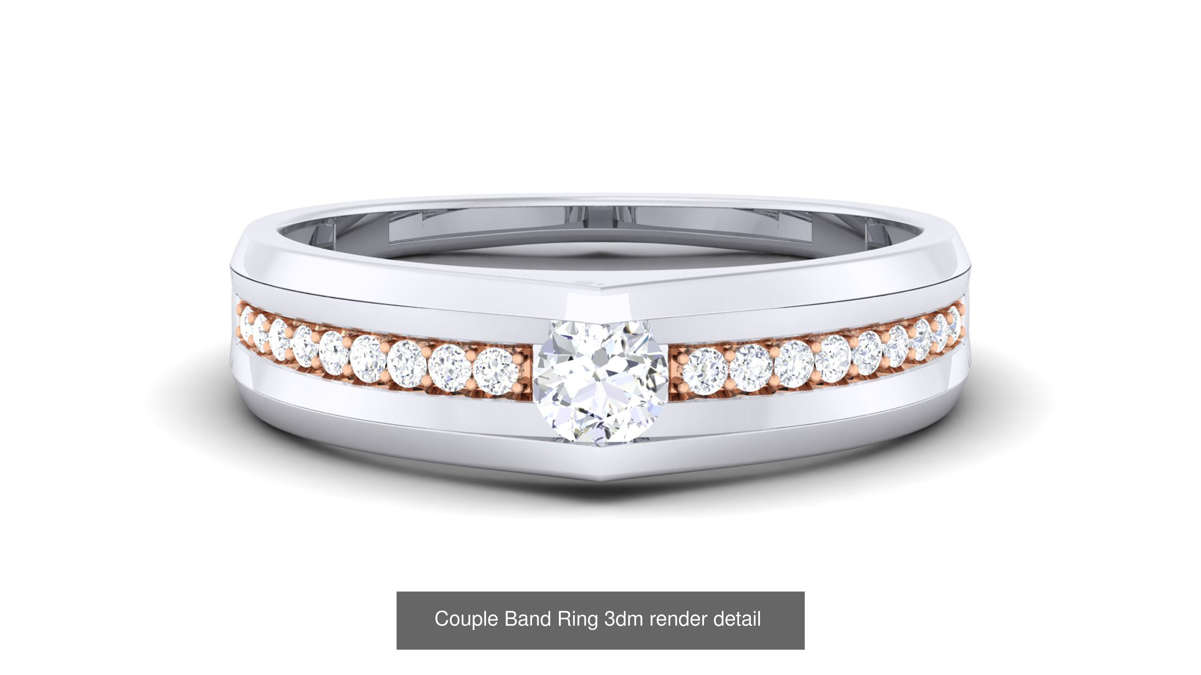 83 Couple Band Ring 3dm render detail  3D Model Collection_24