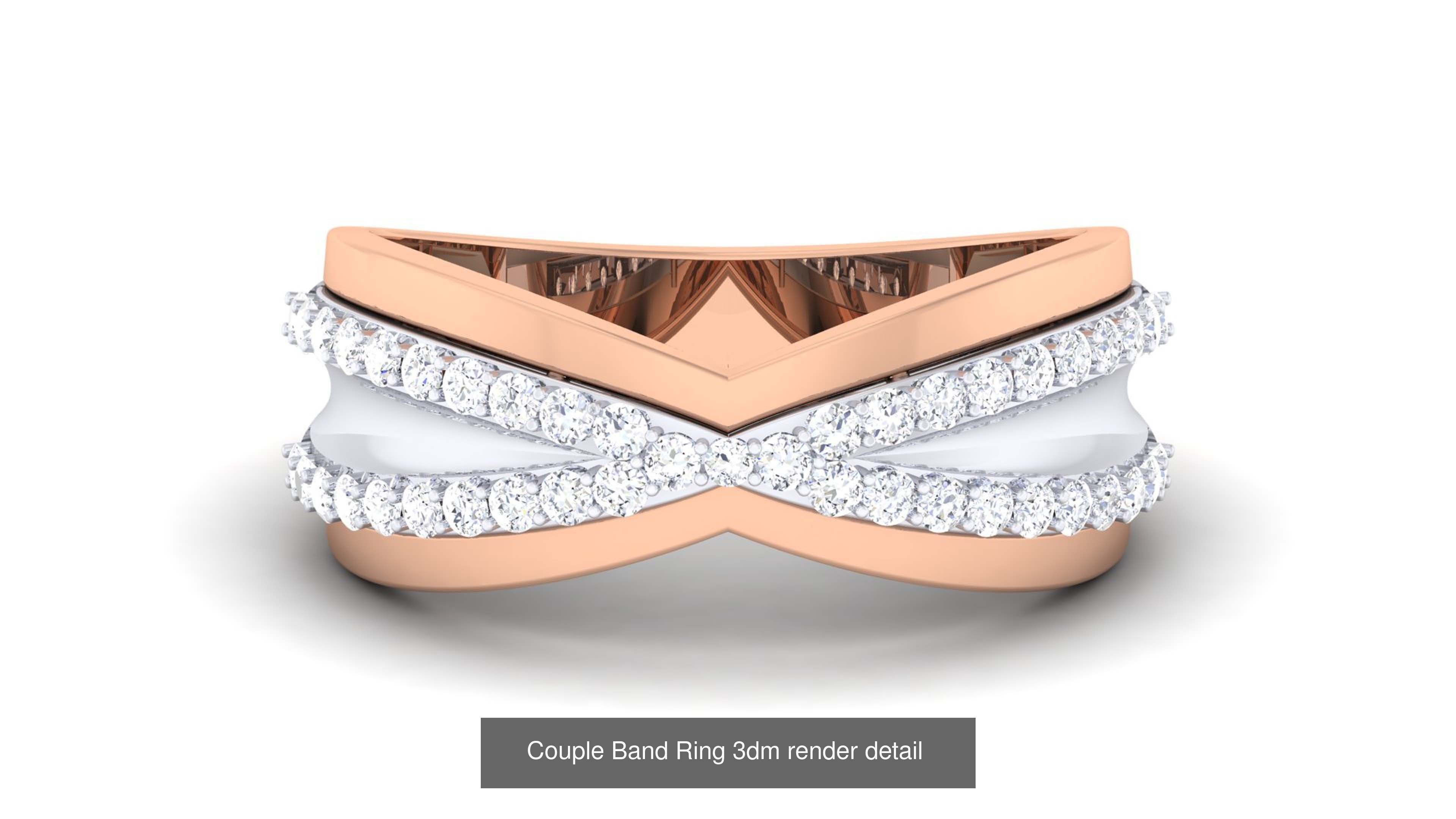 83 Couple Band Ring 3dm render detail  3D Model Collection_67