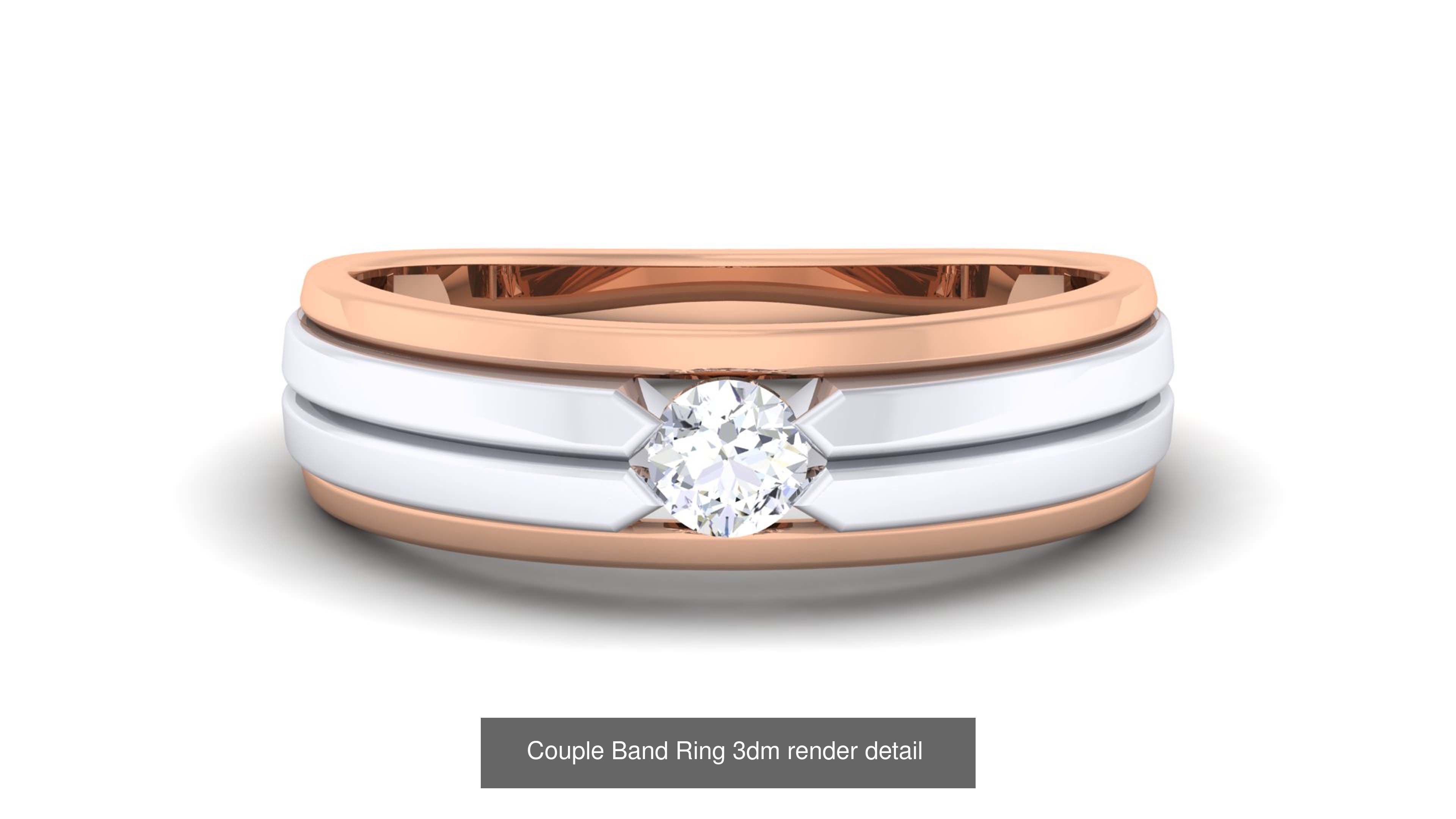 83 Couple Band Ring 3dm render detail  3D Model Collection_82