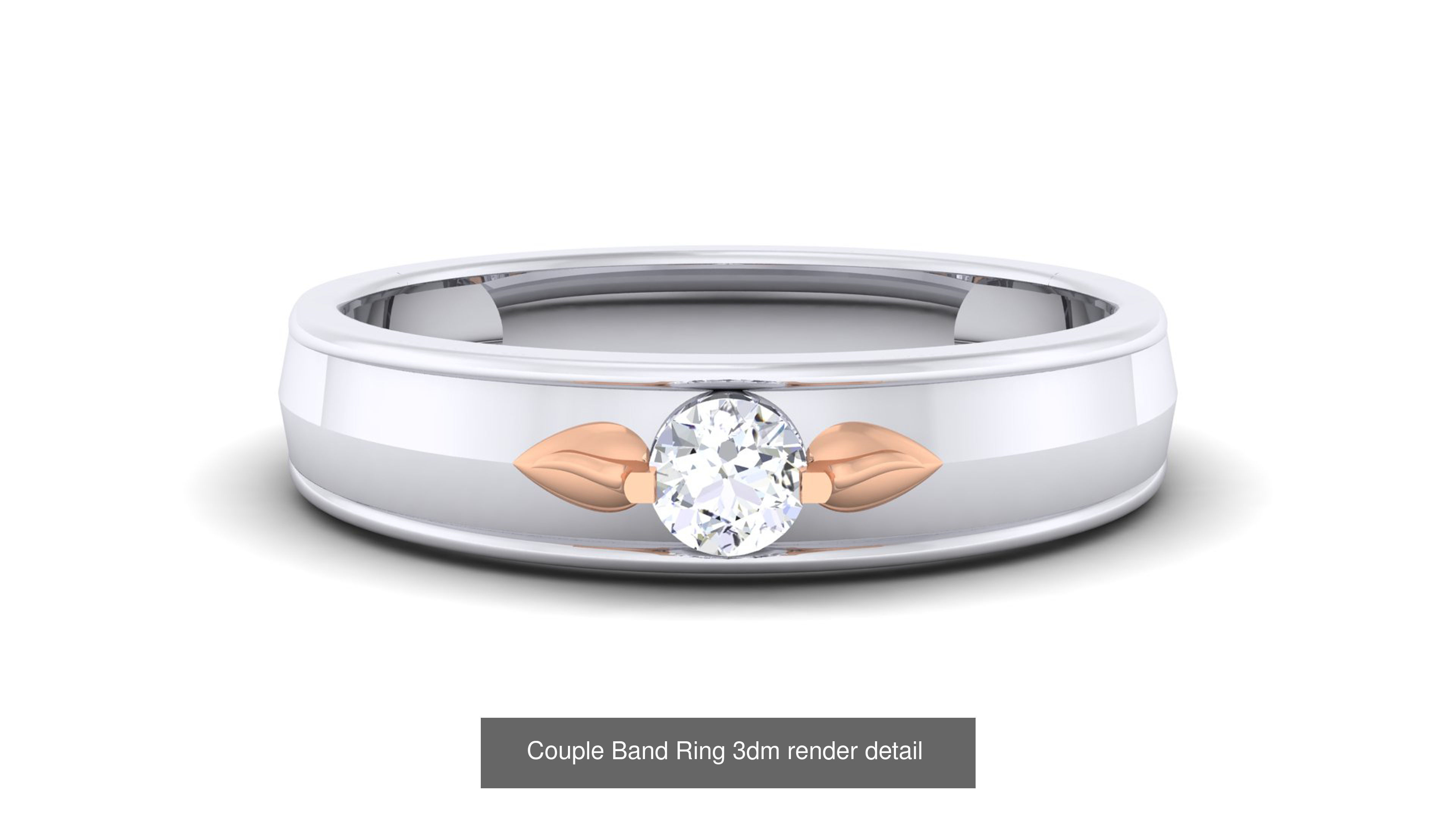 83 Couple Band Ring 3dm render detail  3D Model Collection_58