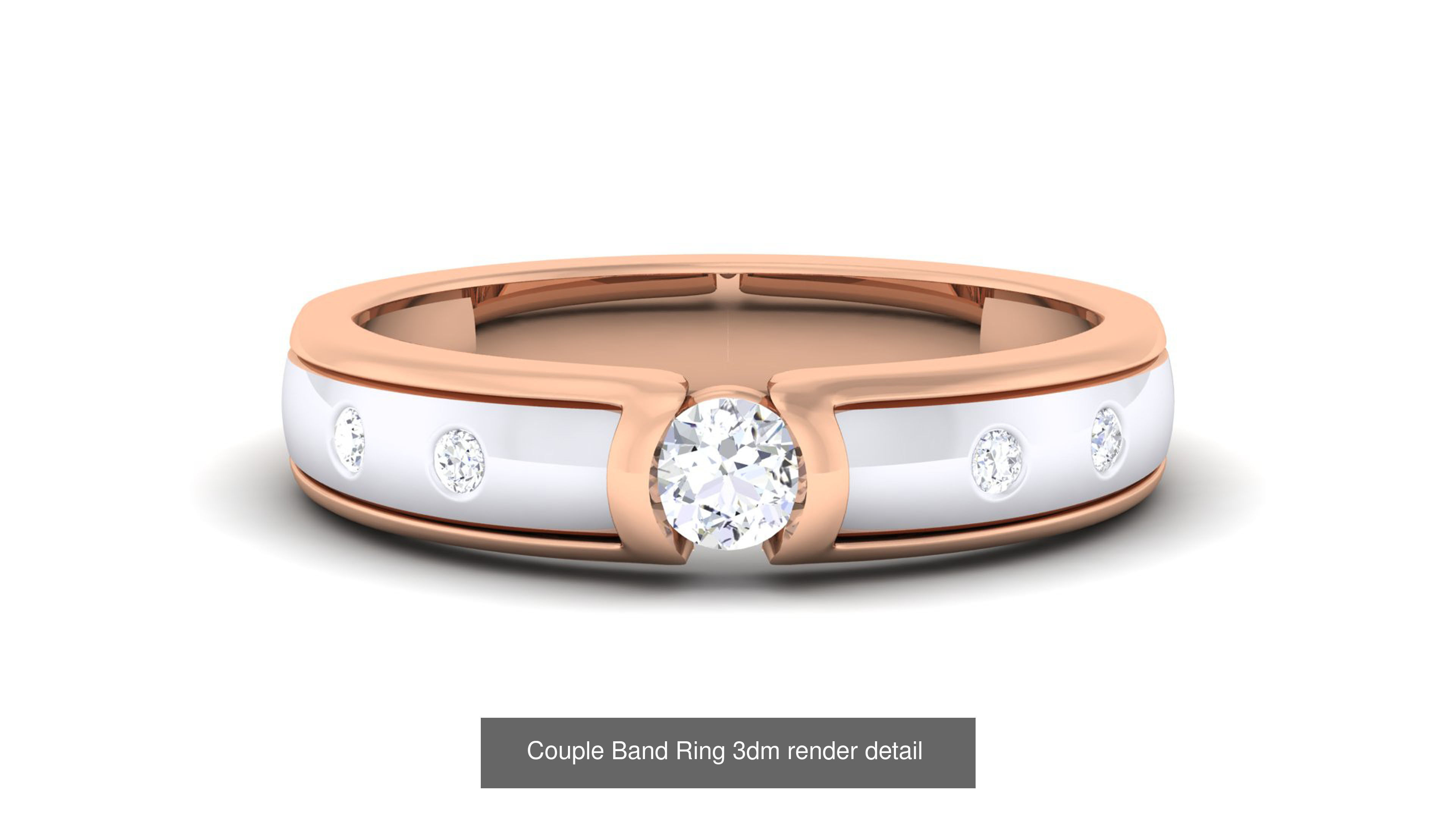 83 Couple Band Ring 3dm render detail  3D Model Collection_88