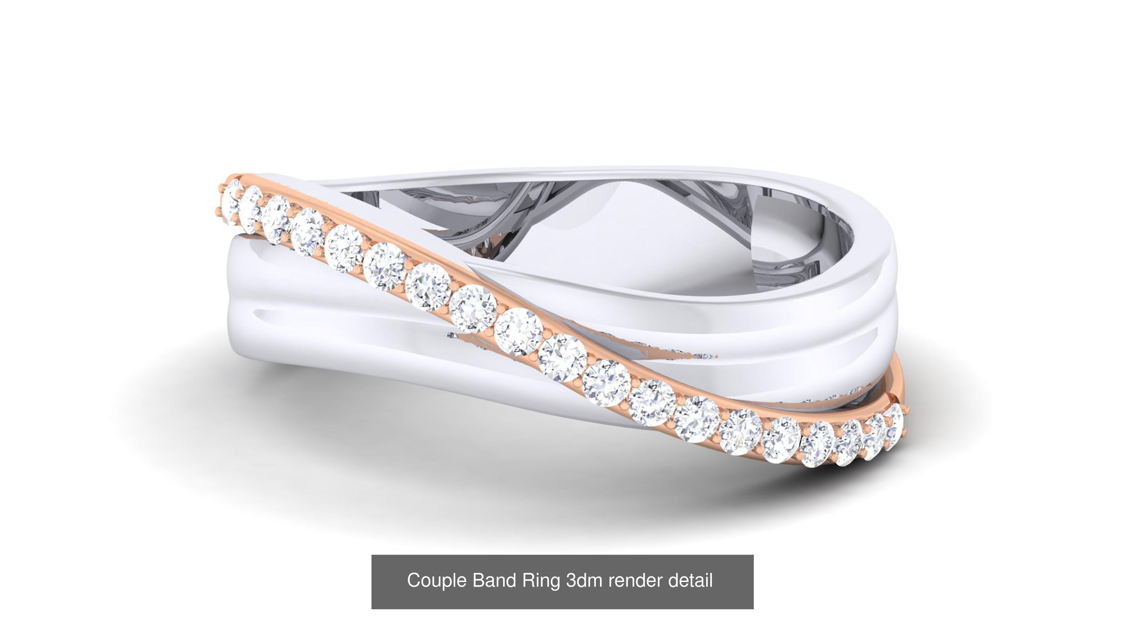 83 Couple Band Ring 3dm render detail  3D Model Collection_25
