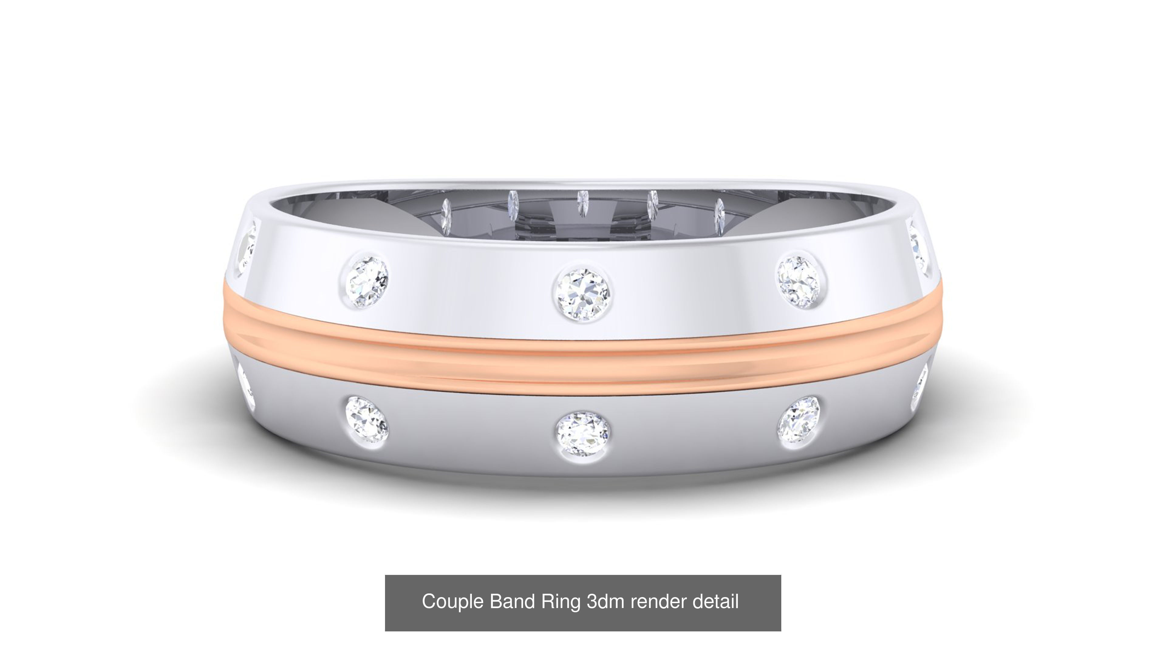 83 Couple Band Ring 3dm render detail  3D Model Collection_49