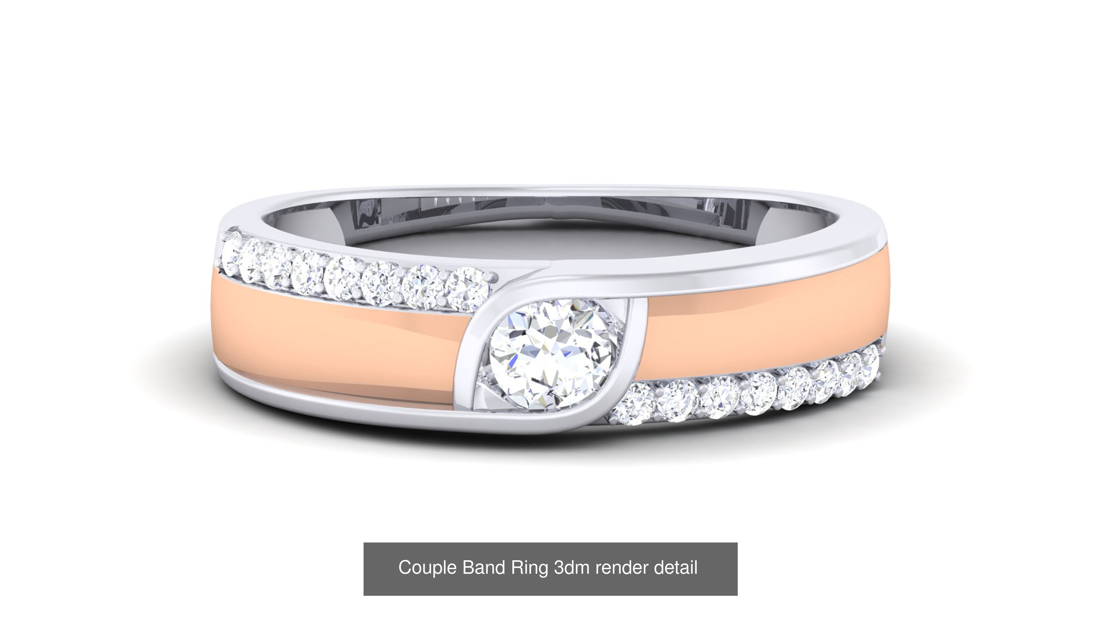 83 Couple Band Ring 3dm render detail  3D Model Collection_57