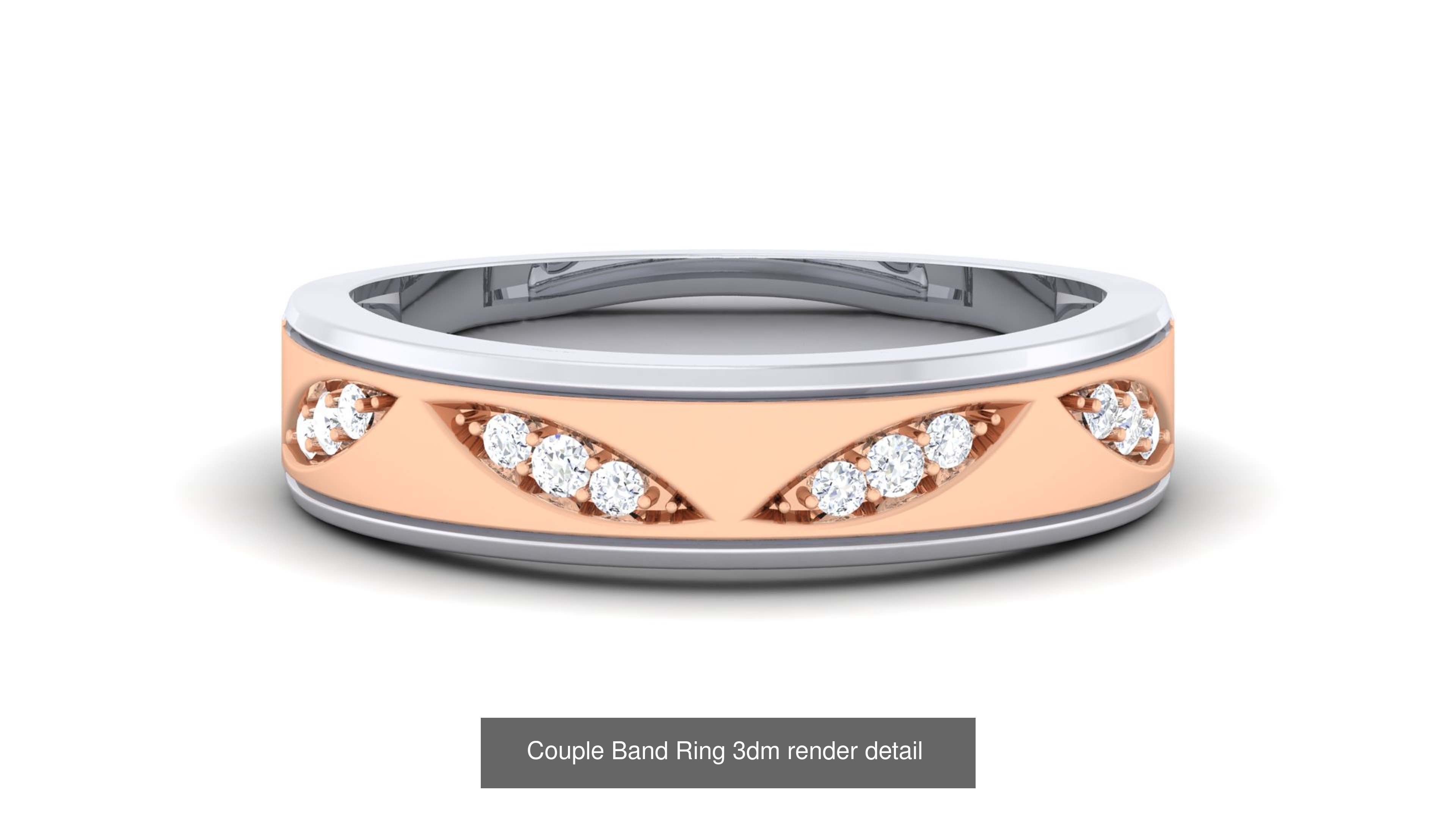 83 Couple Band Ring 3dm render detail  3D Model Collection_72