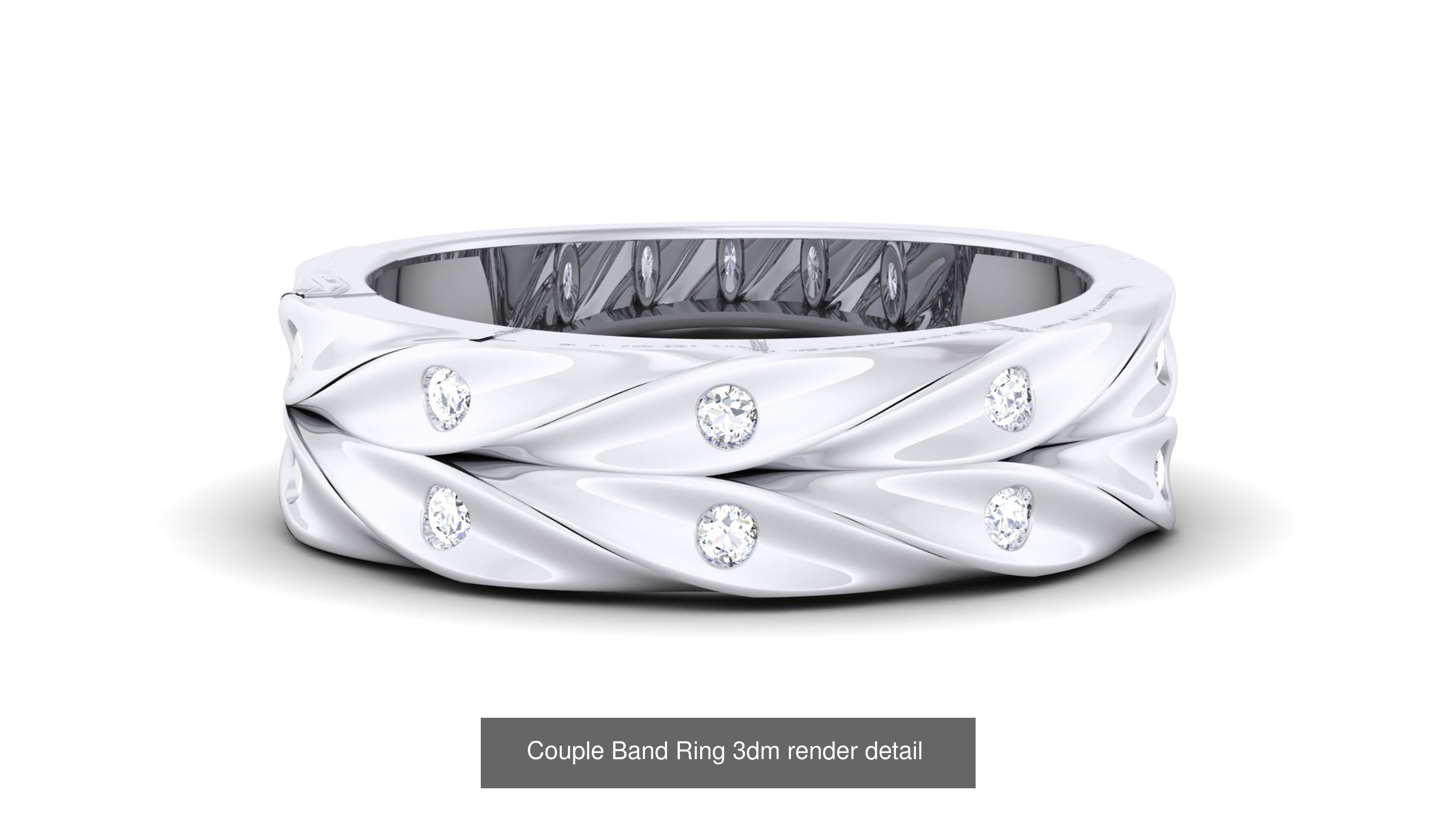 83 Couple Band Ring 3dm render detail  3D Model Collection_55