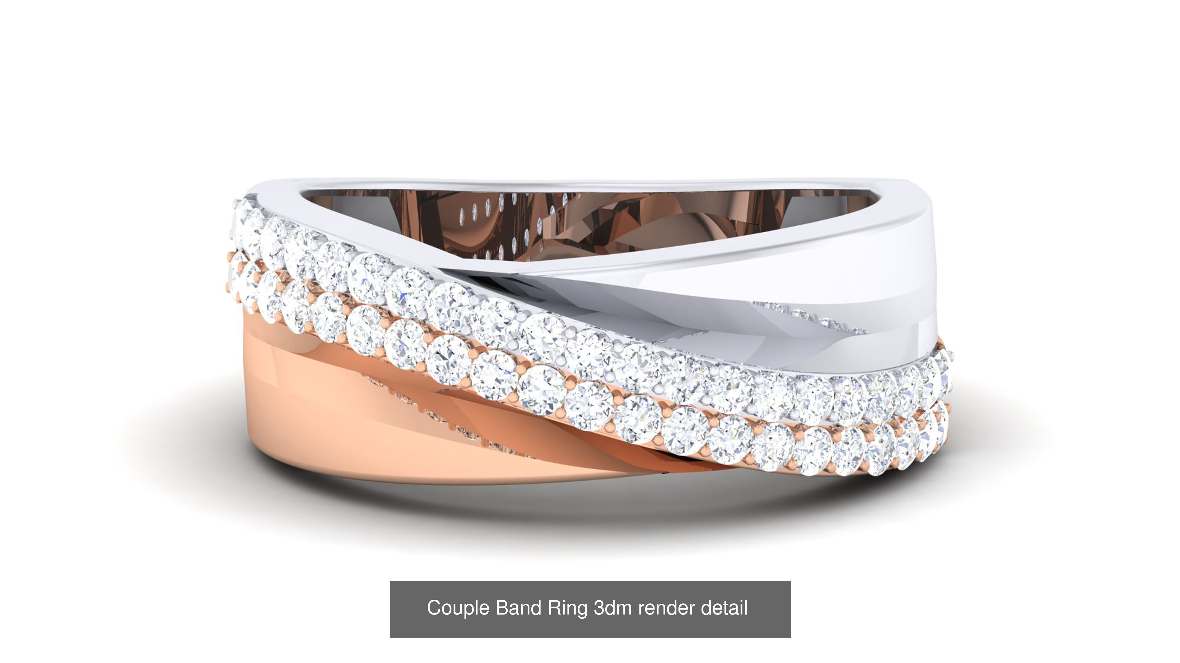 83 Couple Band Ring 3dm render detail  3D Model Collection_45