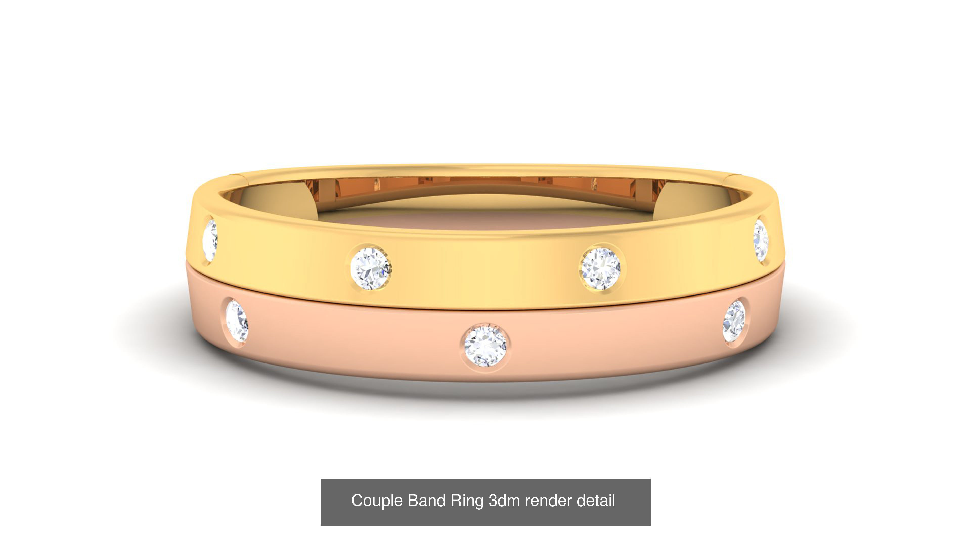 83 Couple Band Ring 3dm render detail  3D Model Collection_59
