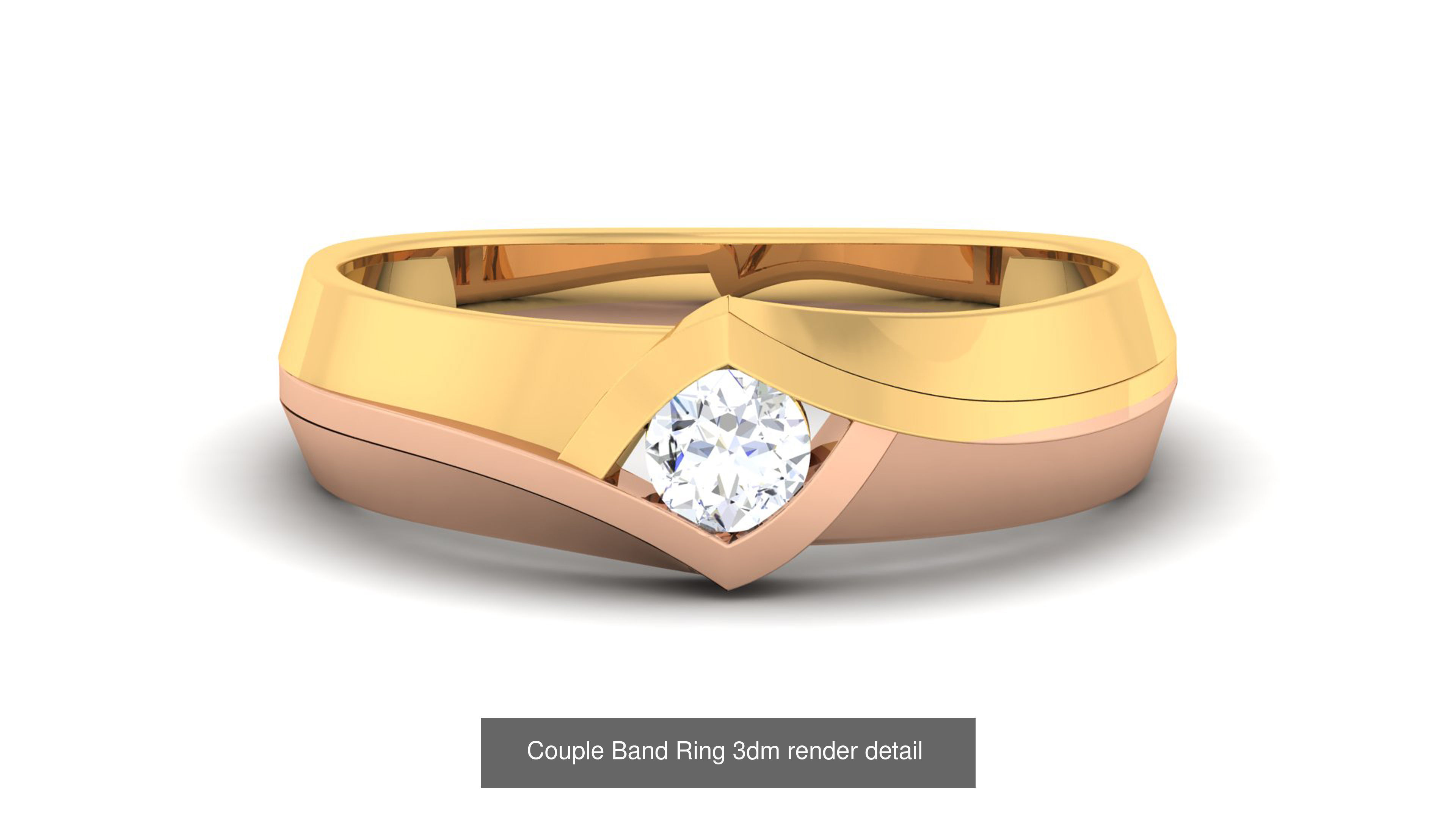 83 Couple Band Ring 3dm render detail  3D Model Collection_48