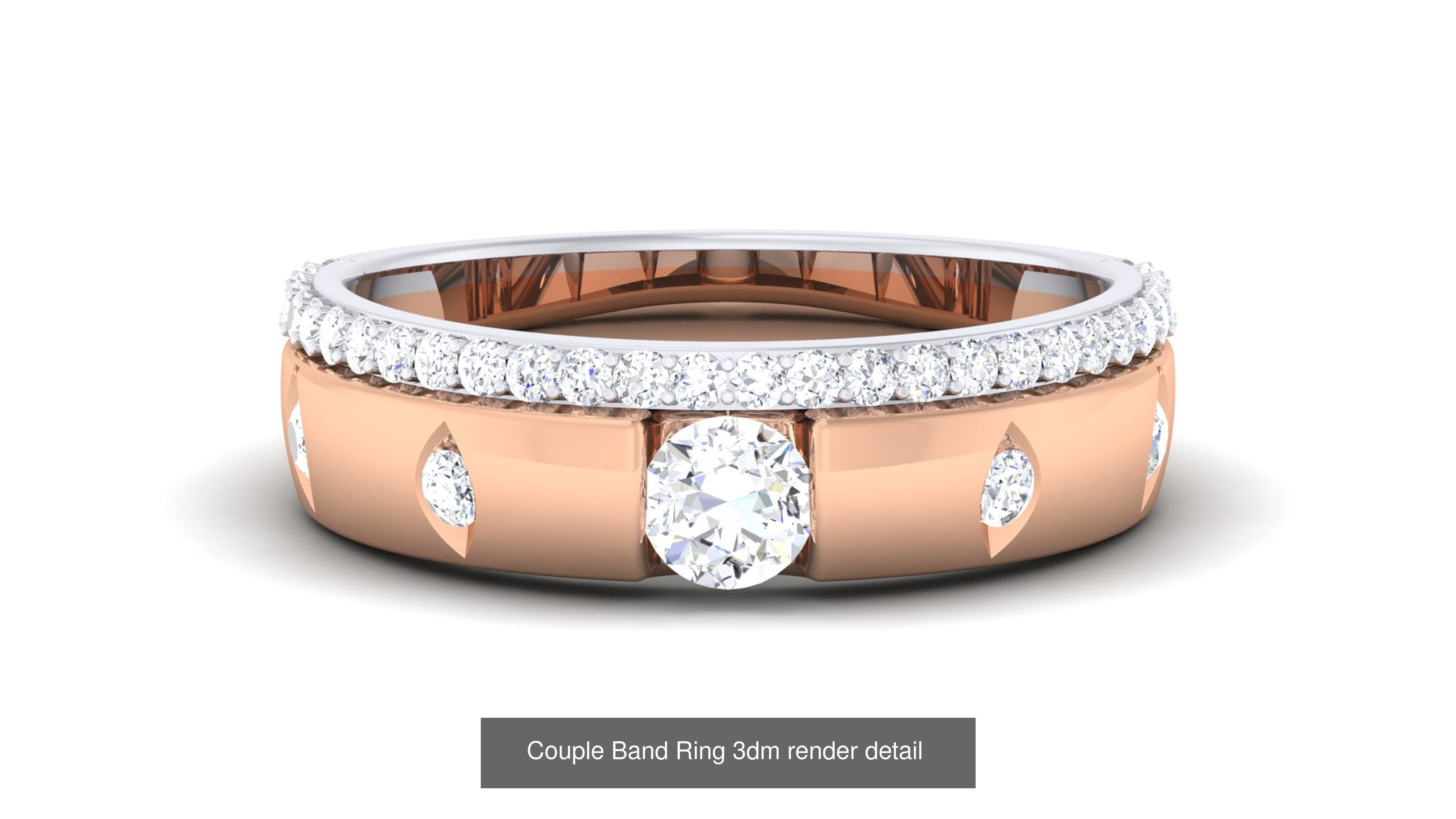 83 Couple Band Ring 3dm render detail  3D Model Collection_28