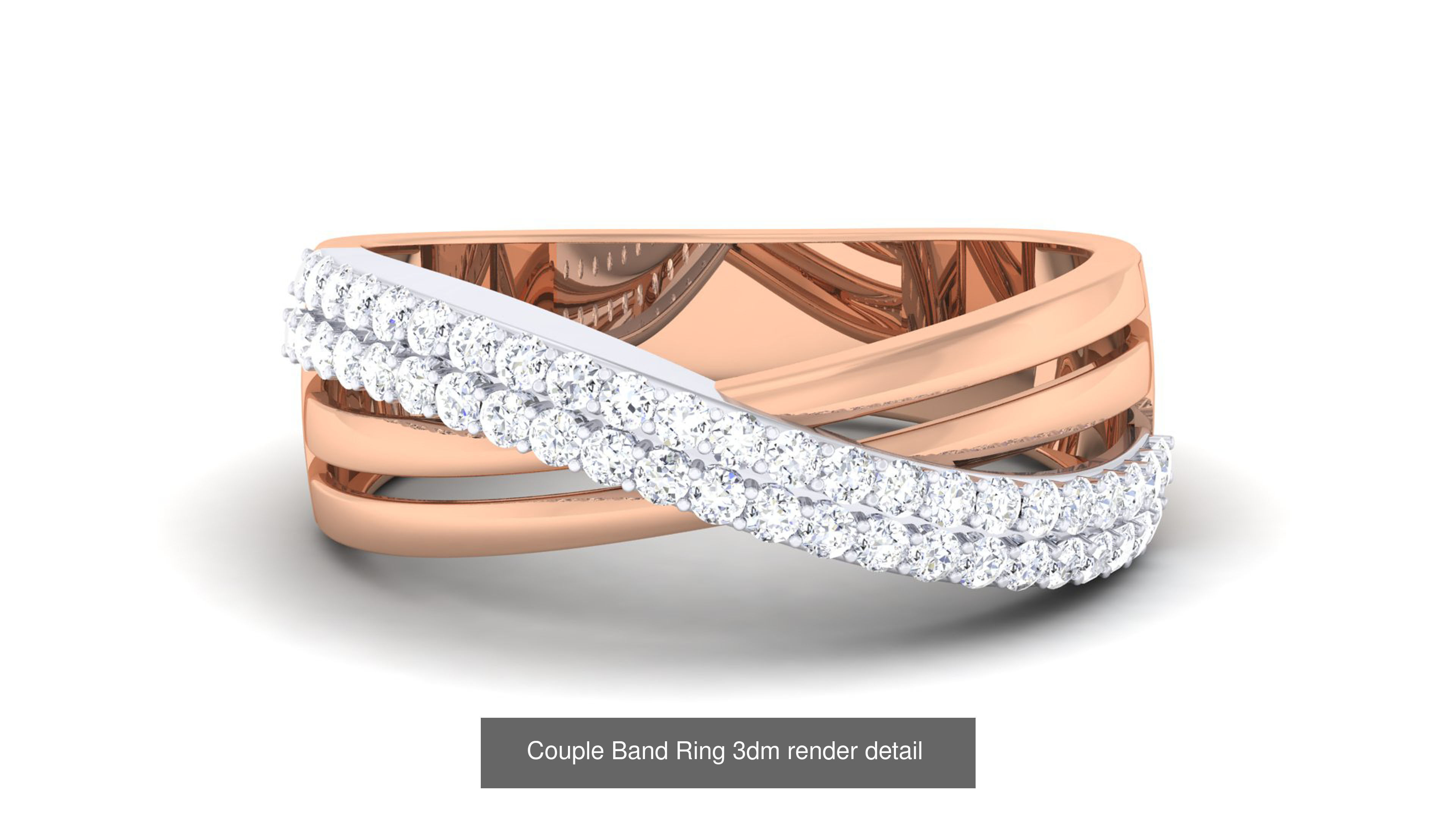 83 Couple Band Ring 3dm render detail  3D Model Collection_29