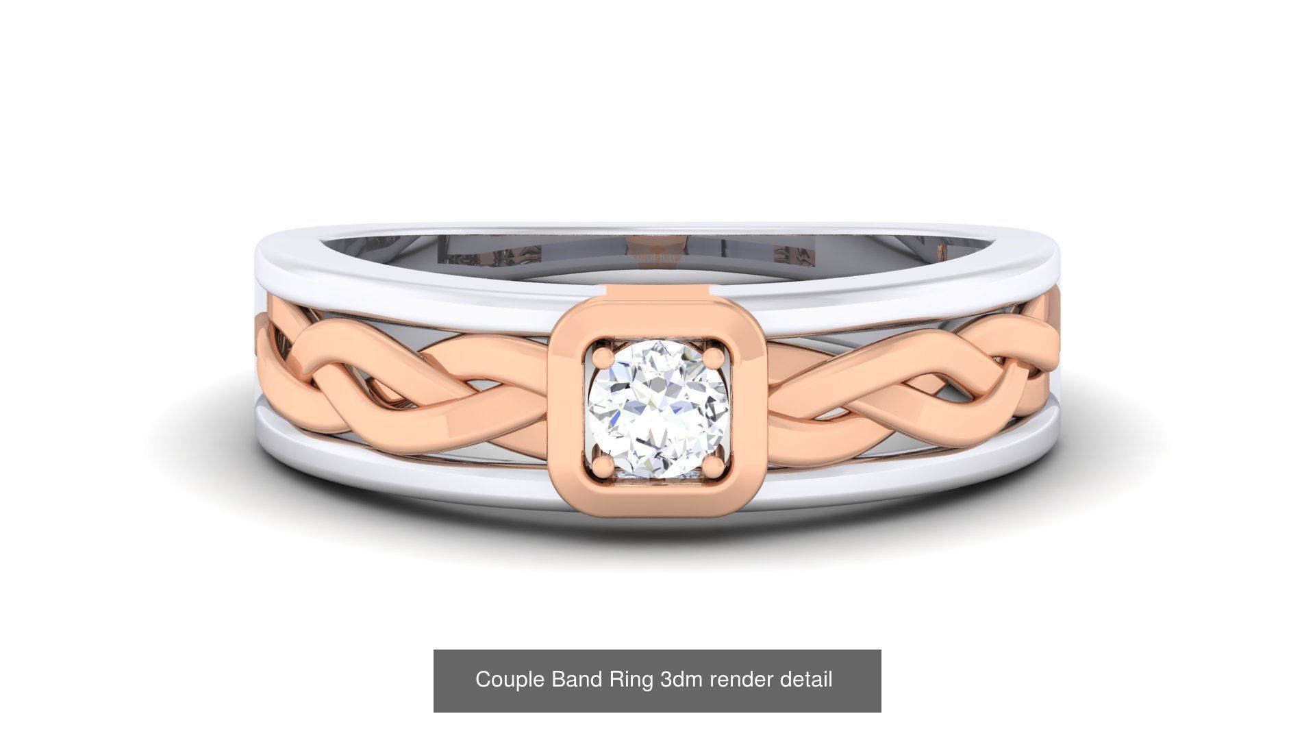 83 Couple Band Ring 3dm render detail  3D Model Collection_65