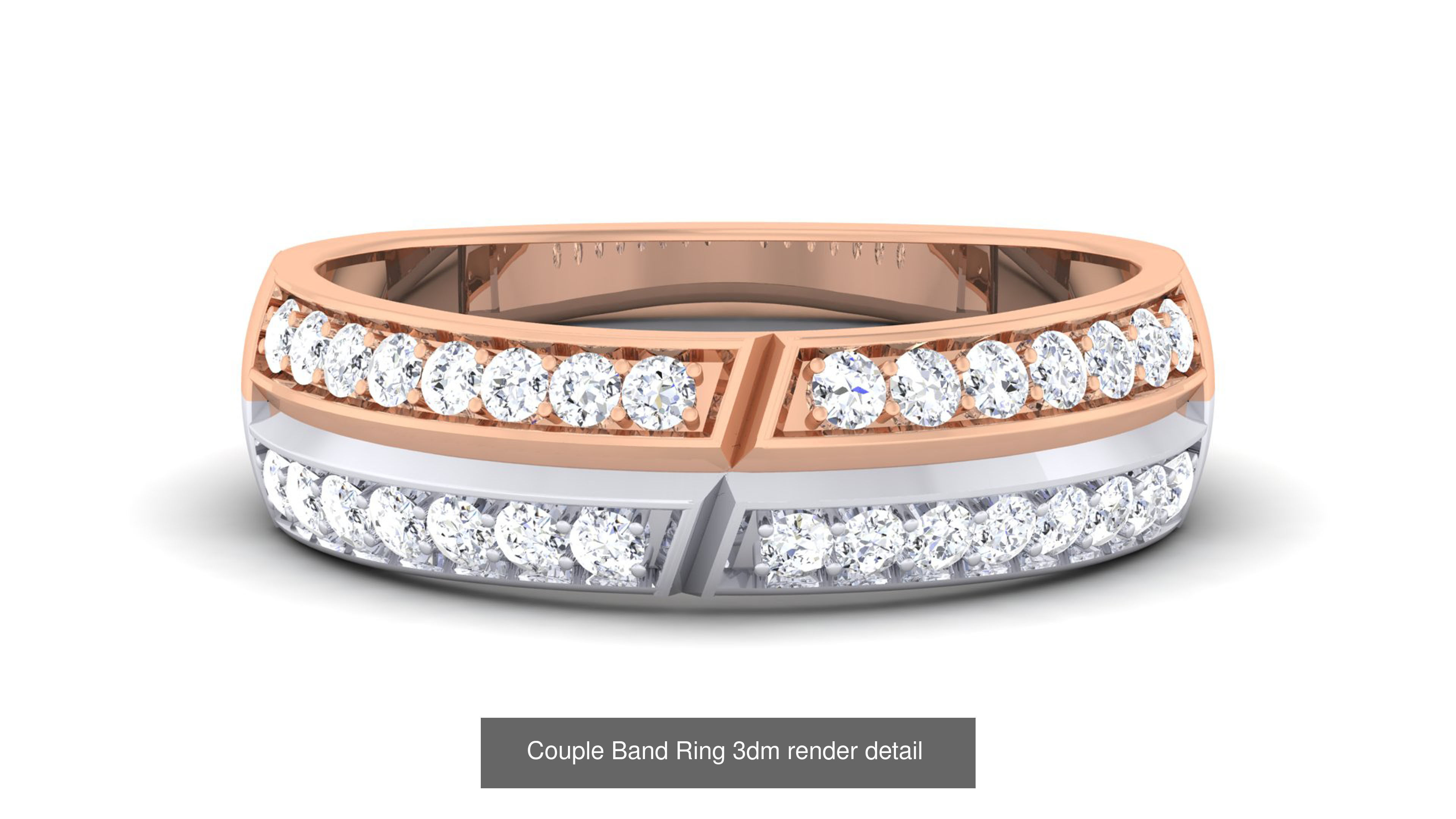 83 Couple Band Ring 3dm render detail  3D Model Collection_30