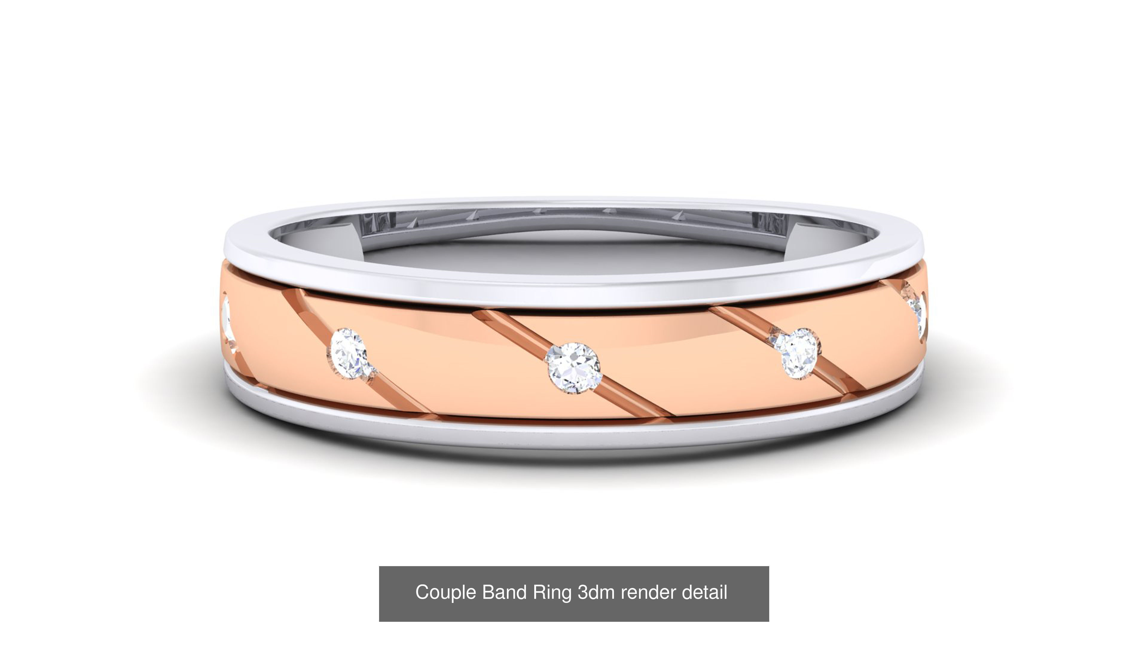 83 Couple Band Ring 3dm render detail  3D Model Collection_68