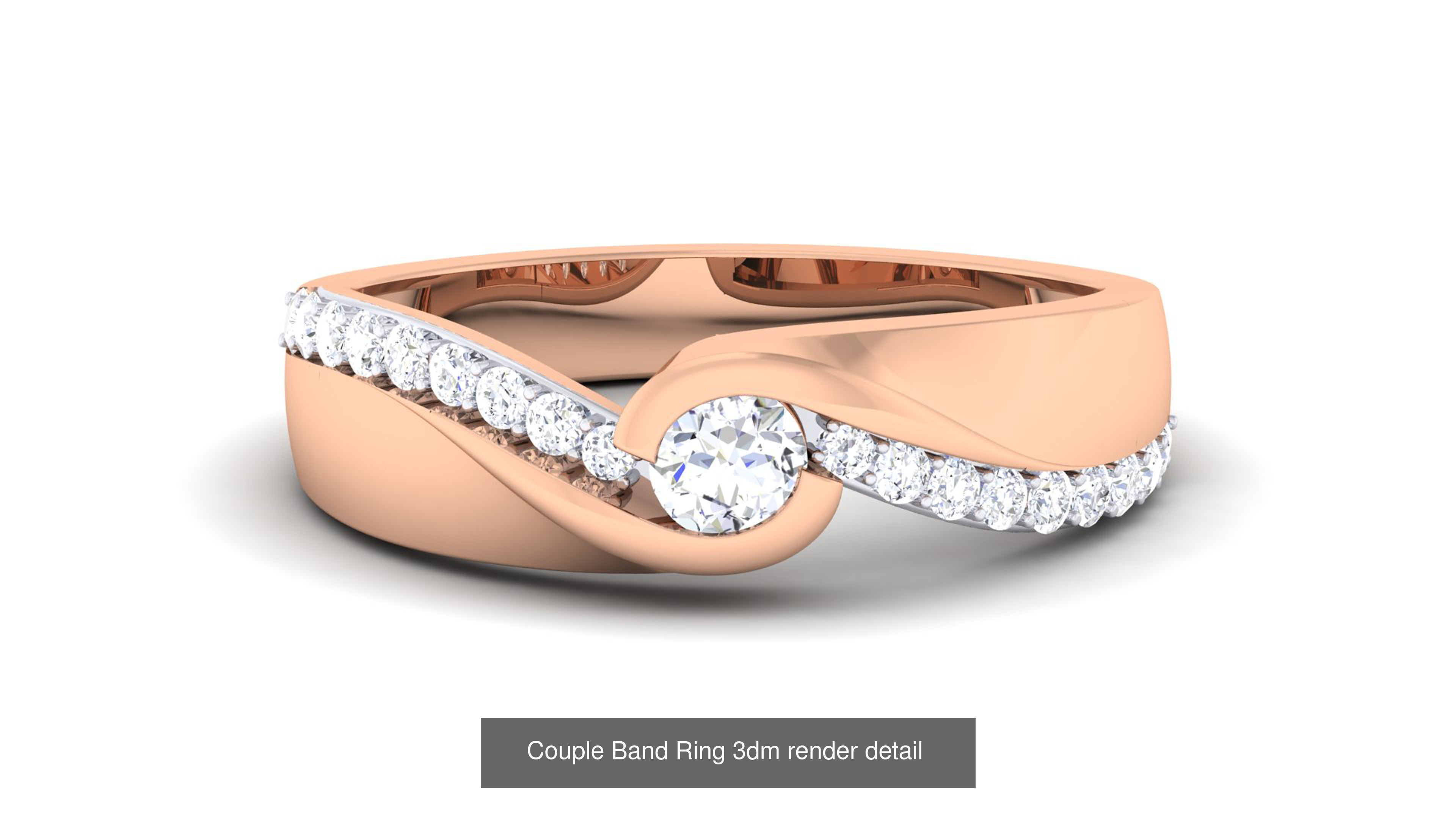 83 Couple Band Ring 3dm render detail  3D Model Collection_79