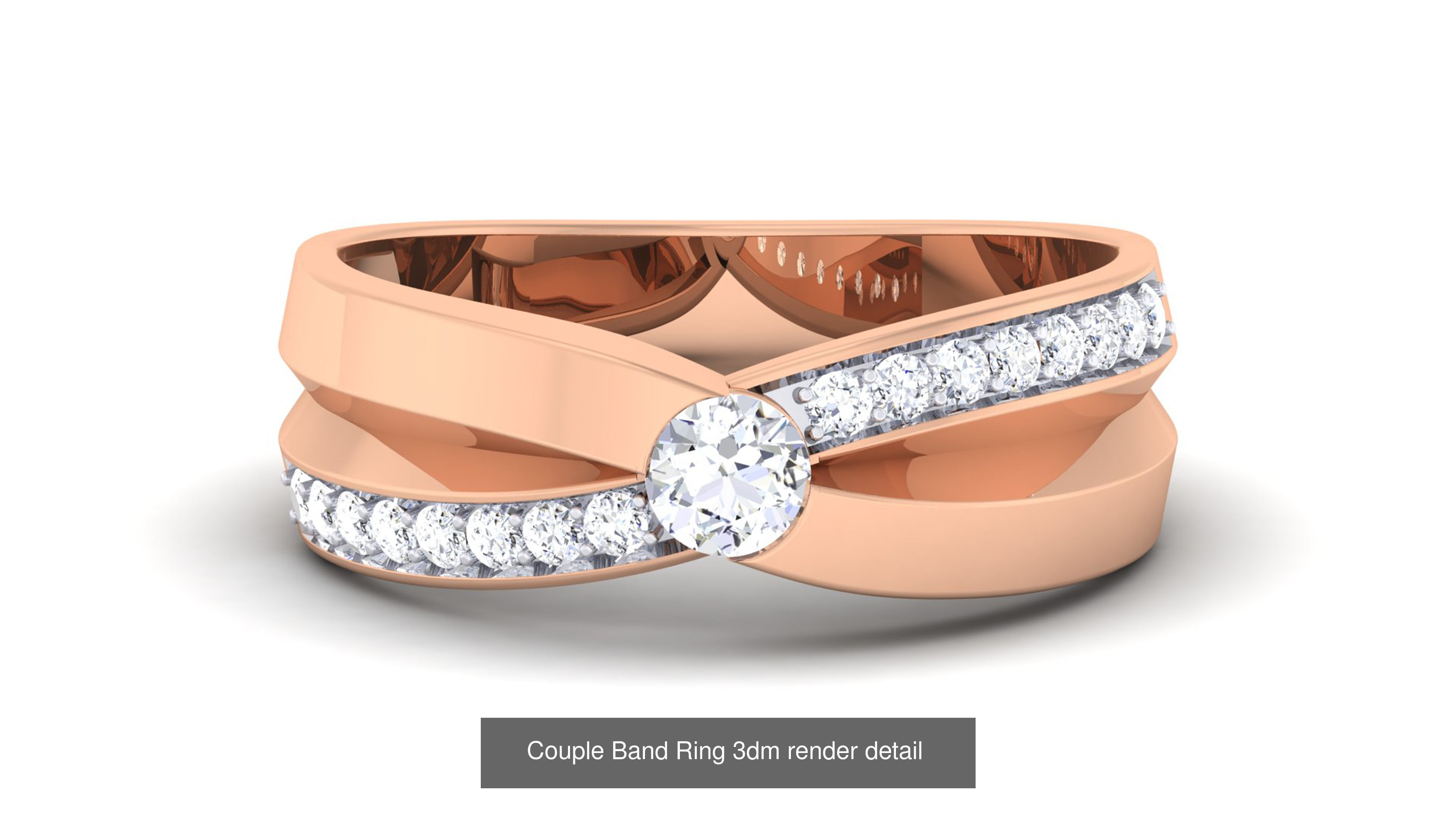 83 Couple Band Ring 3dm render detail  3D Model Collection_37