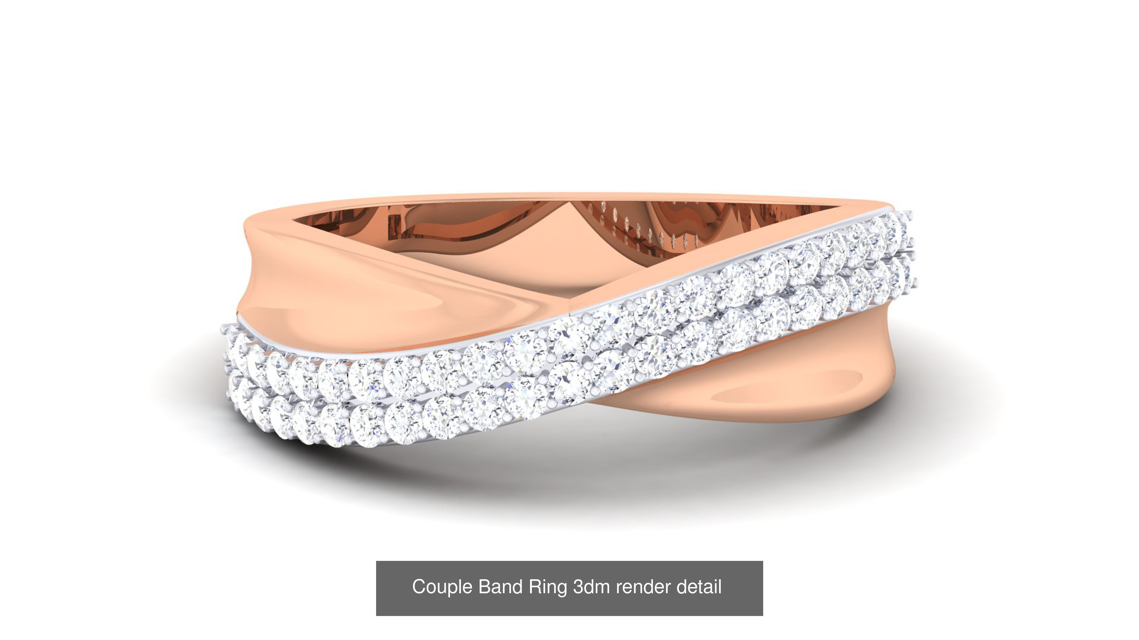83 Couple Band Ring 3dm render detail  3D Model Collection_11