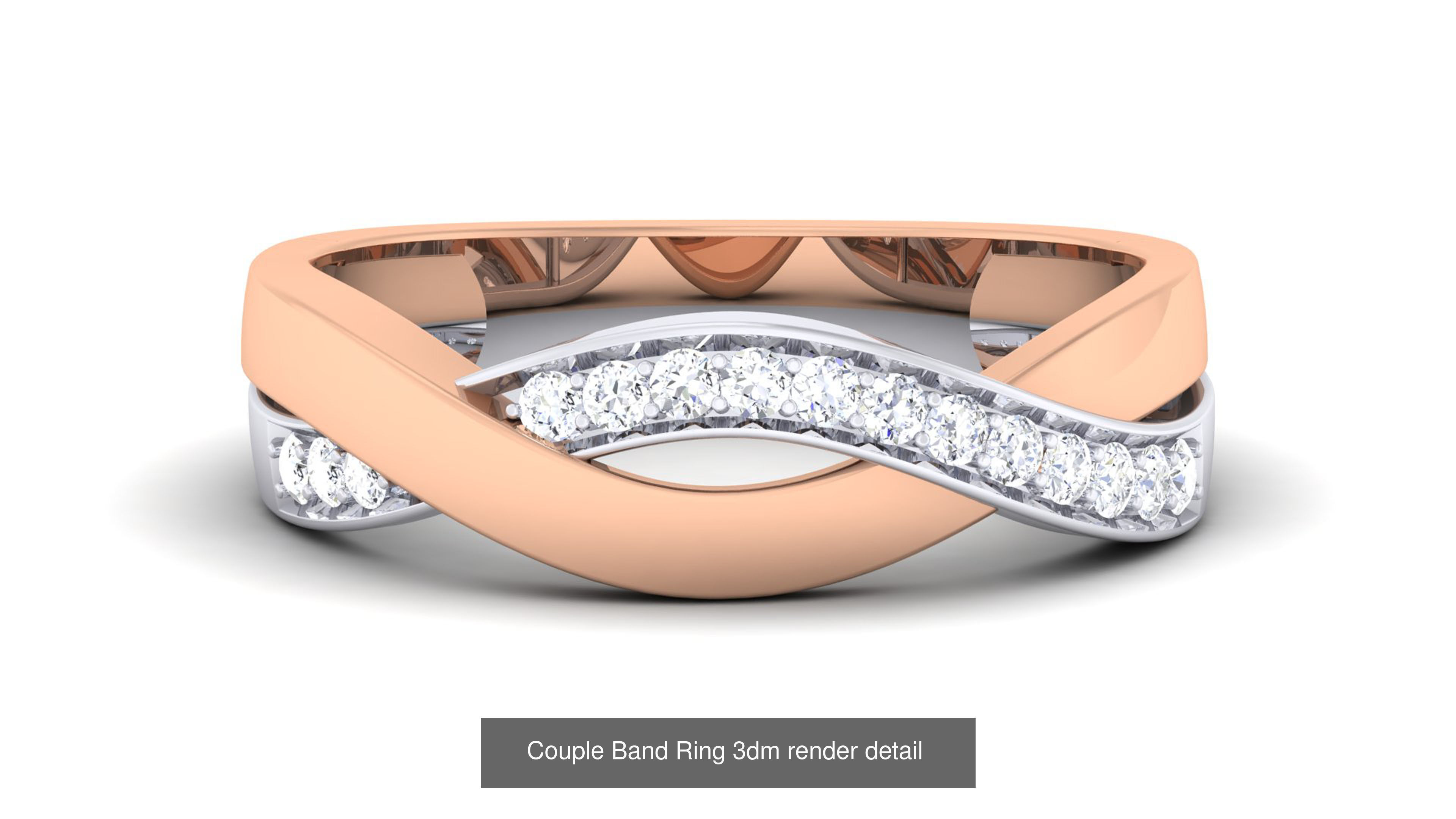 83 Couple Band Ring 3dm render detail  3D Model Collection_33