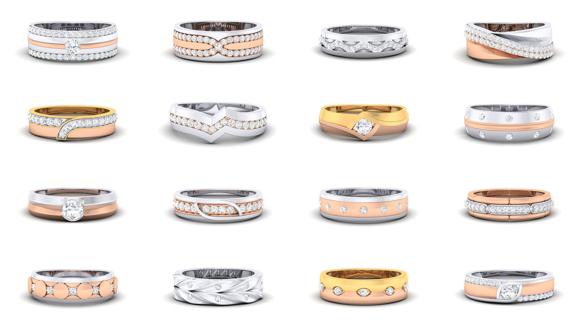 83 Couple Band Ring 3dm render detail  3D Model Collection_3