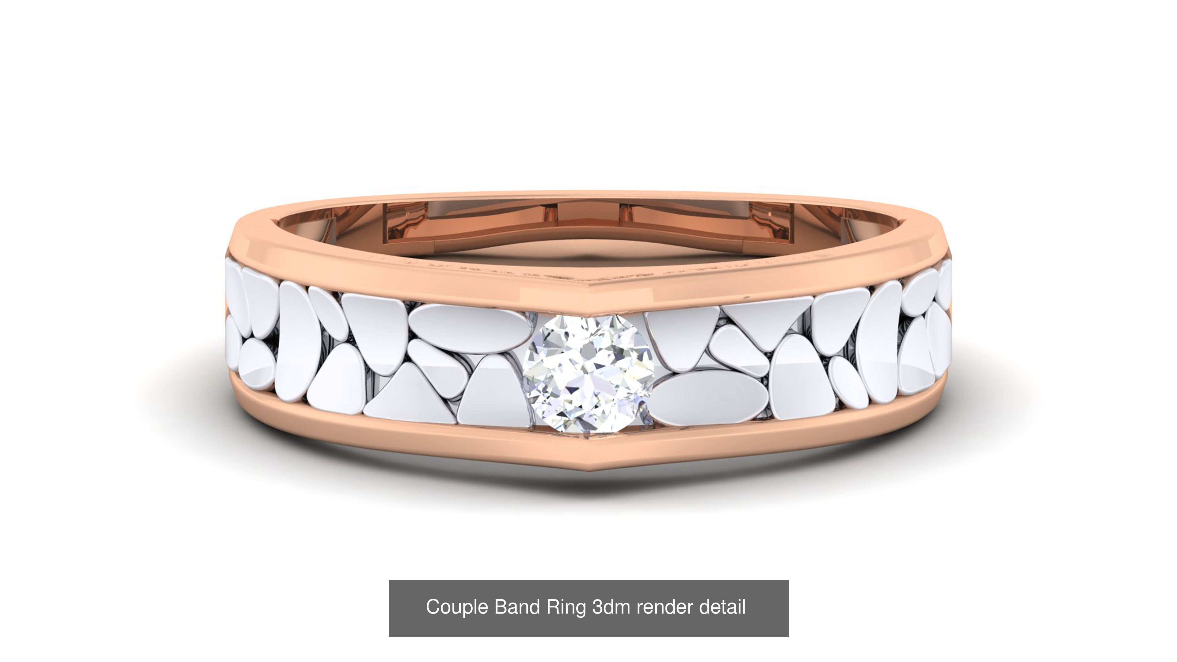 83 Couple Band Ring 3dm render detail  3D Model Collection_23