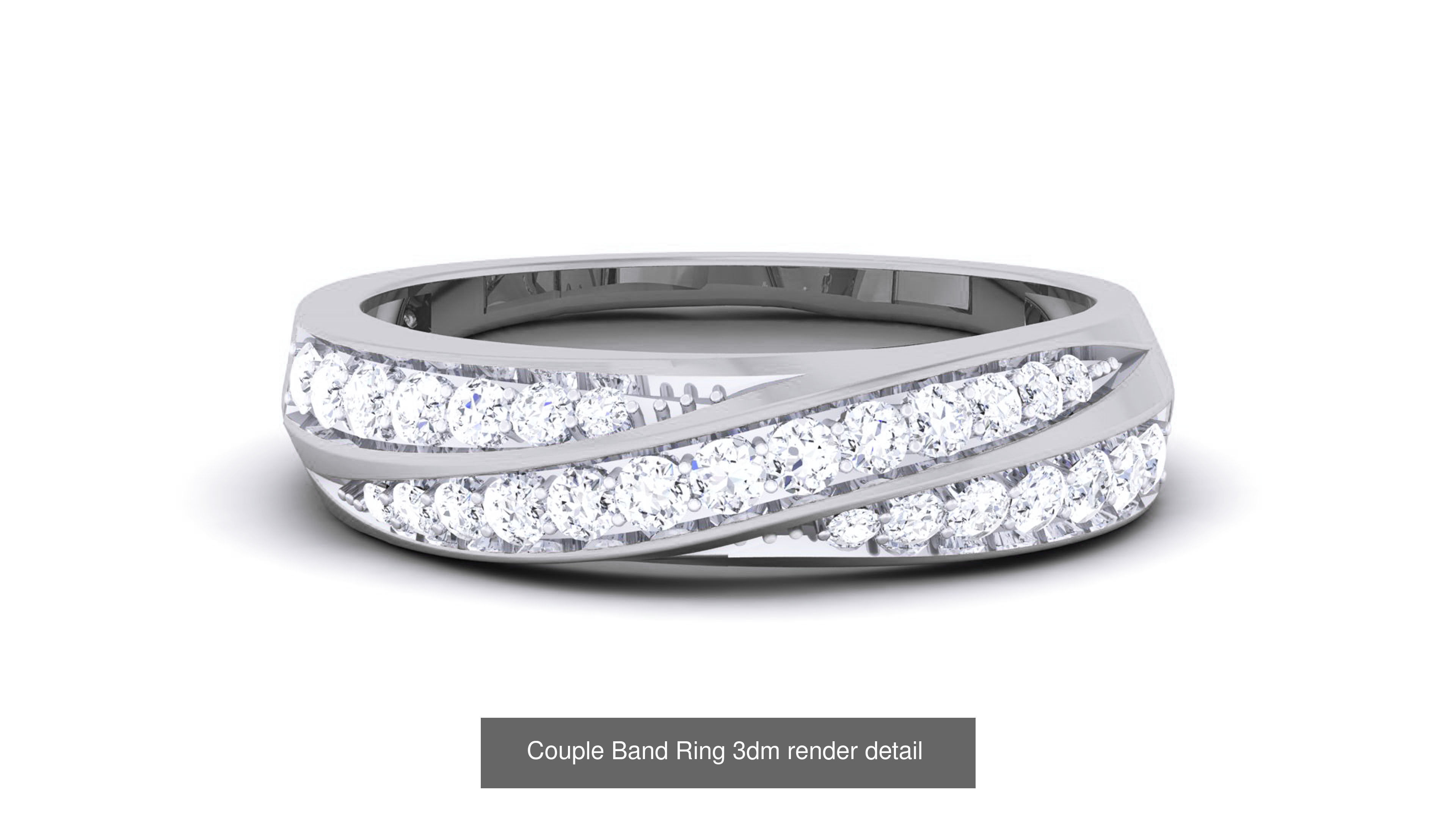 83 Couple Band Ring 3dm render detail  3D Model Collection_17