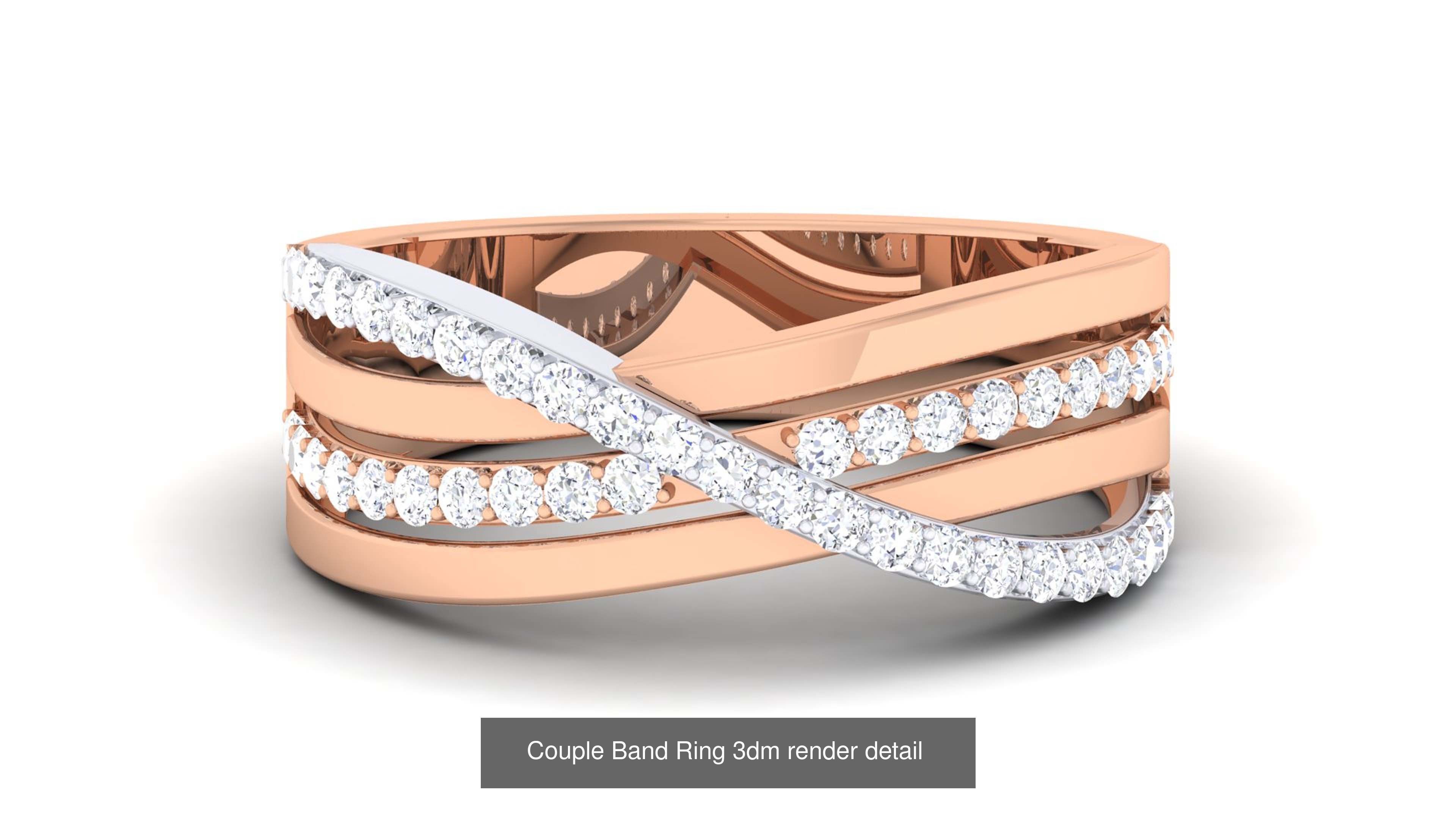 83 Couple Band Ring 3dm render detail  3D Model Collection_80