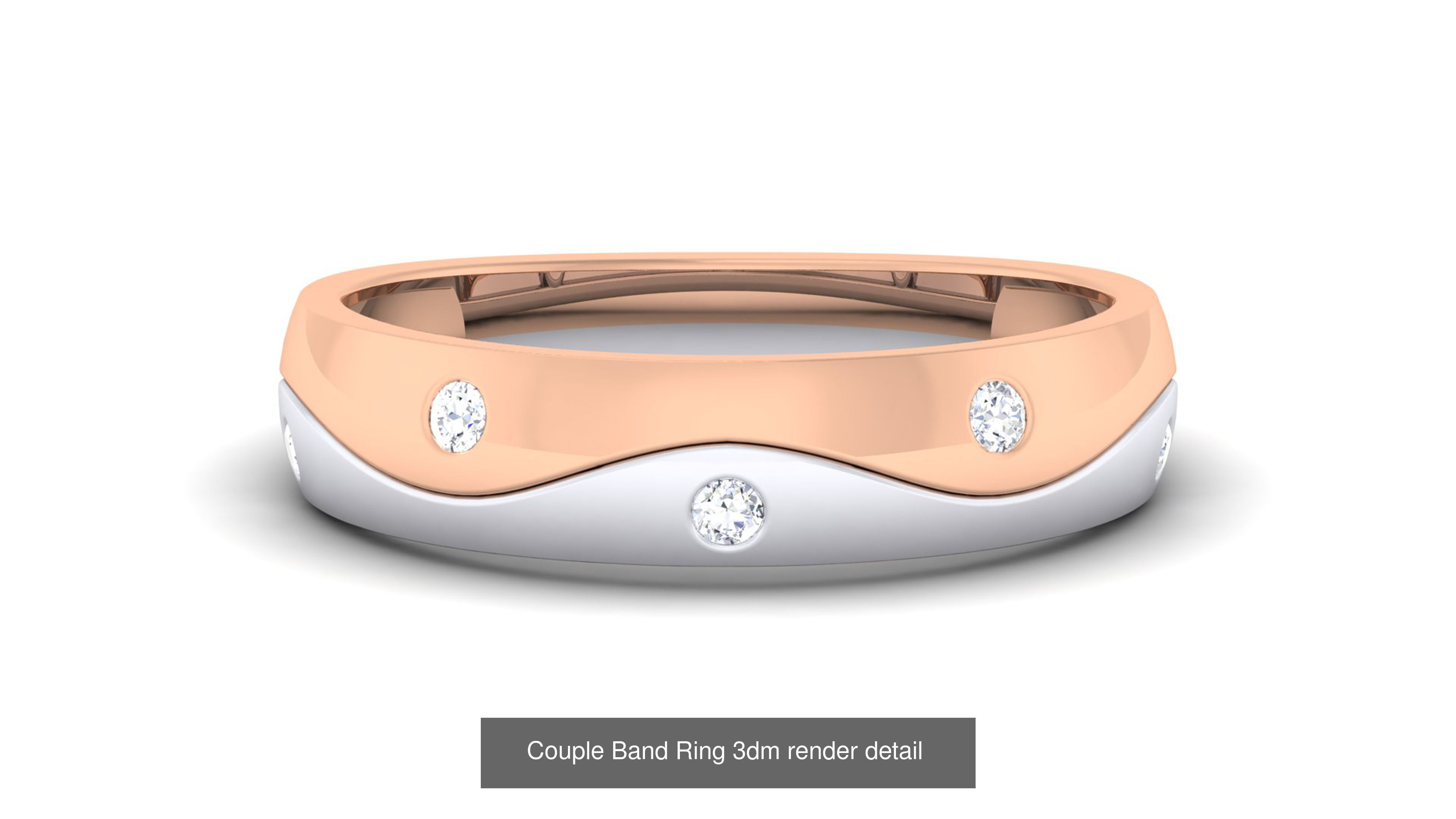 83 Couple Band Ring 3dm render detail  3D Model Collection_12