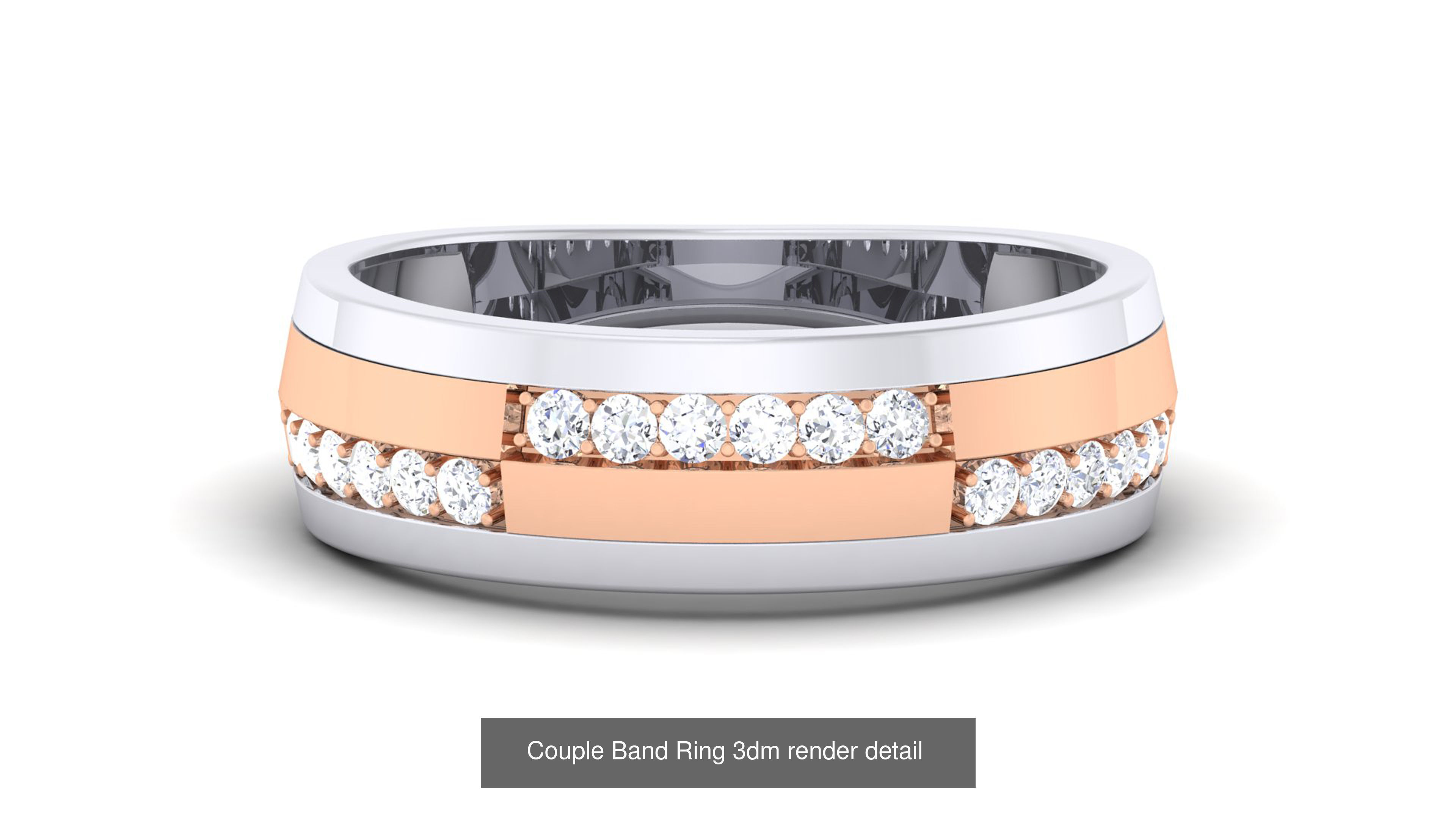 83 Couple Band Ring 3dm render detail  3D Model Collection_20