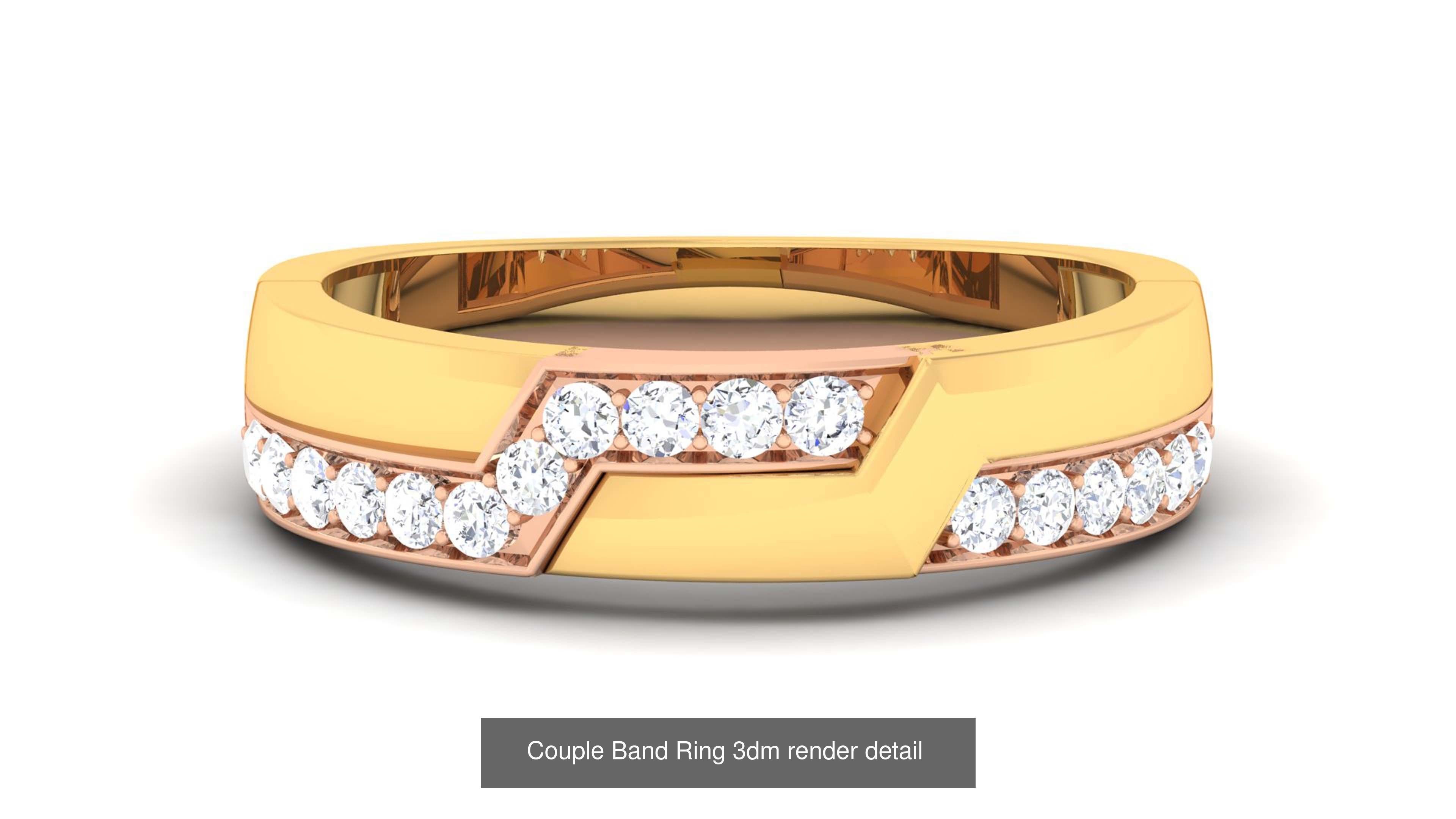83 Couple Band Ring 3dm render detail  3D Model Collection_74