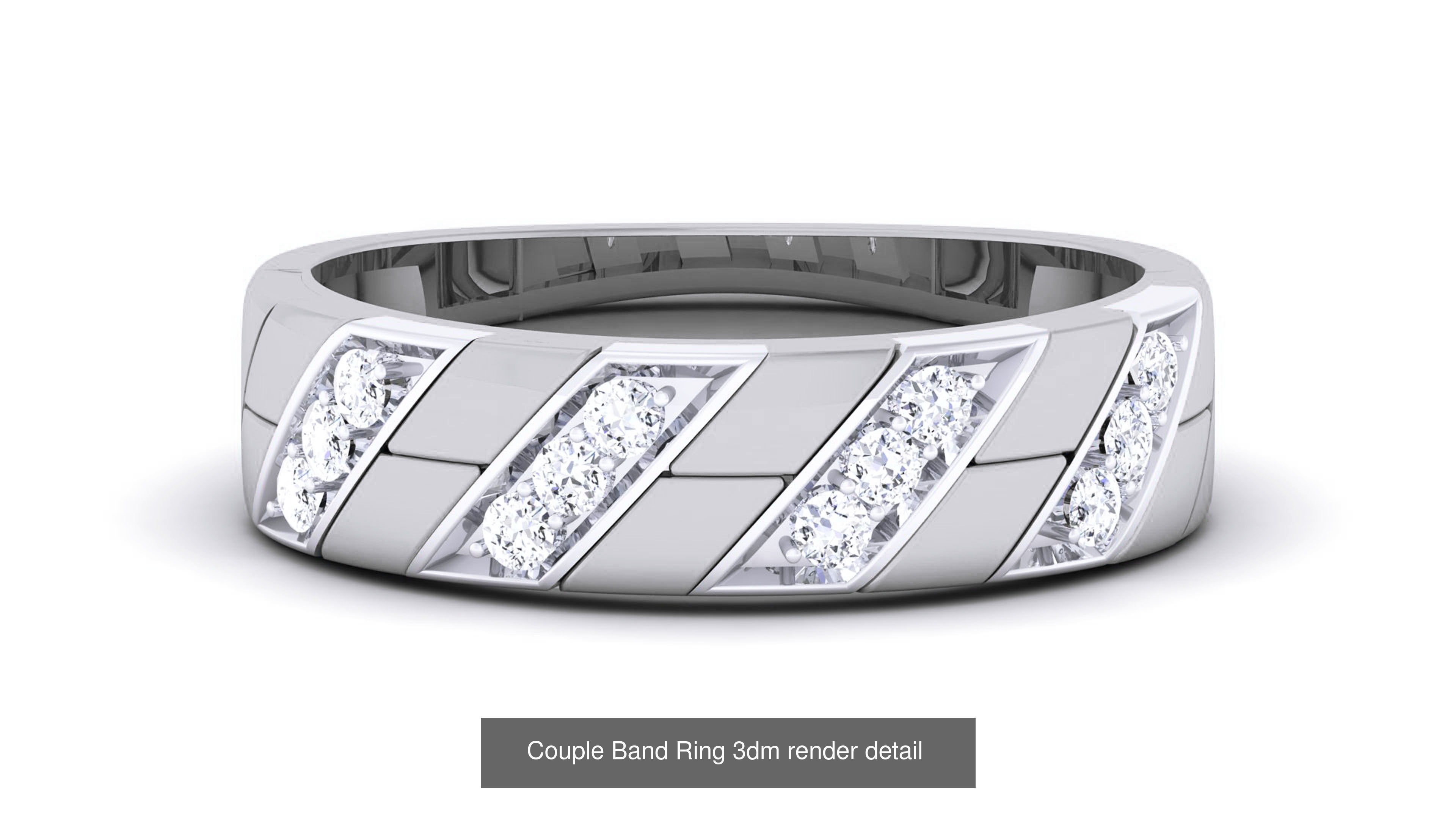 83 Couple Band Ring 3dm render detail  3D Model Collection_60