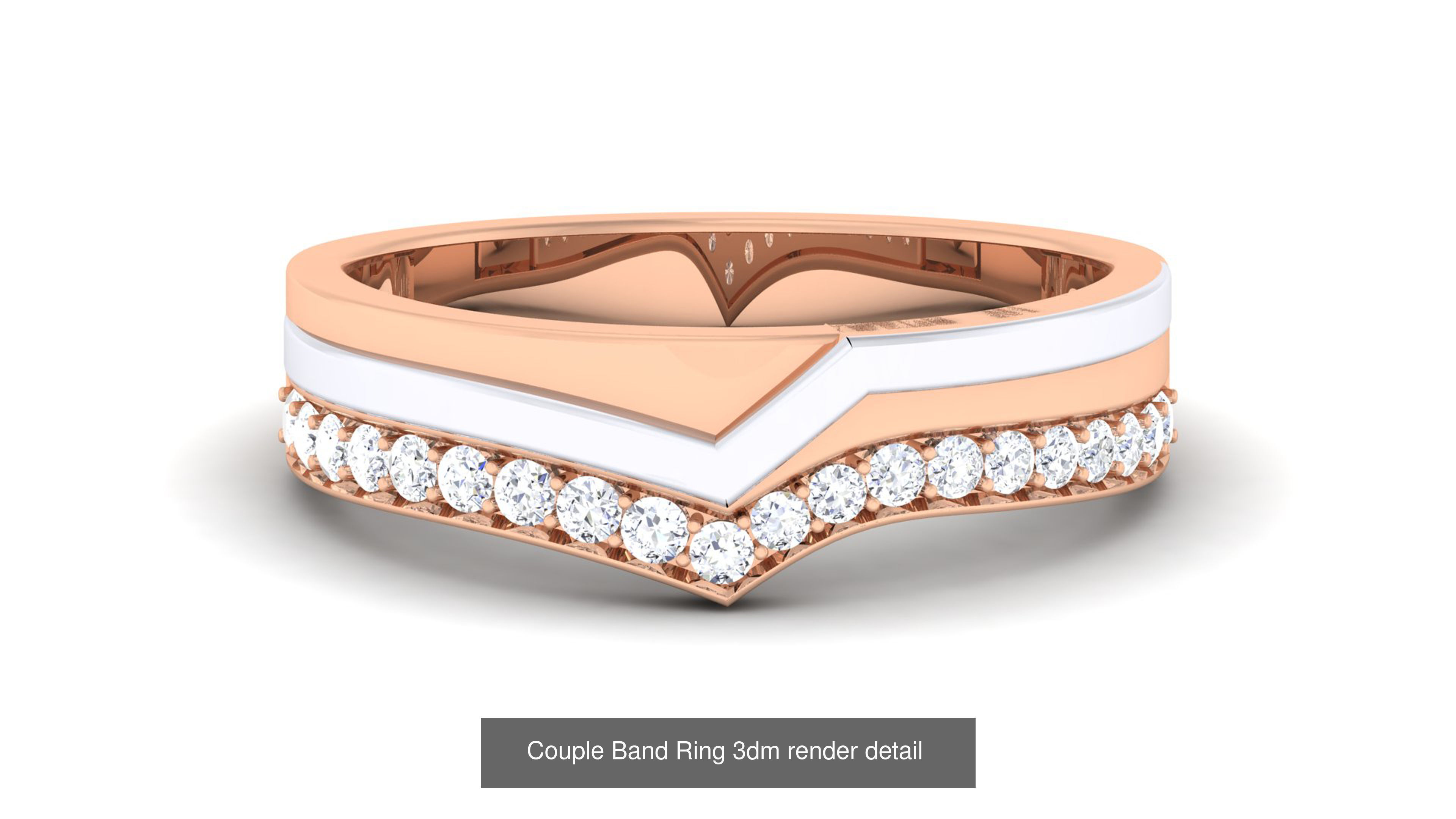 83 Couple Band Ring 3dm render detail  3D Model Collection_38