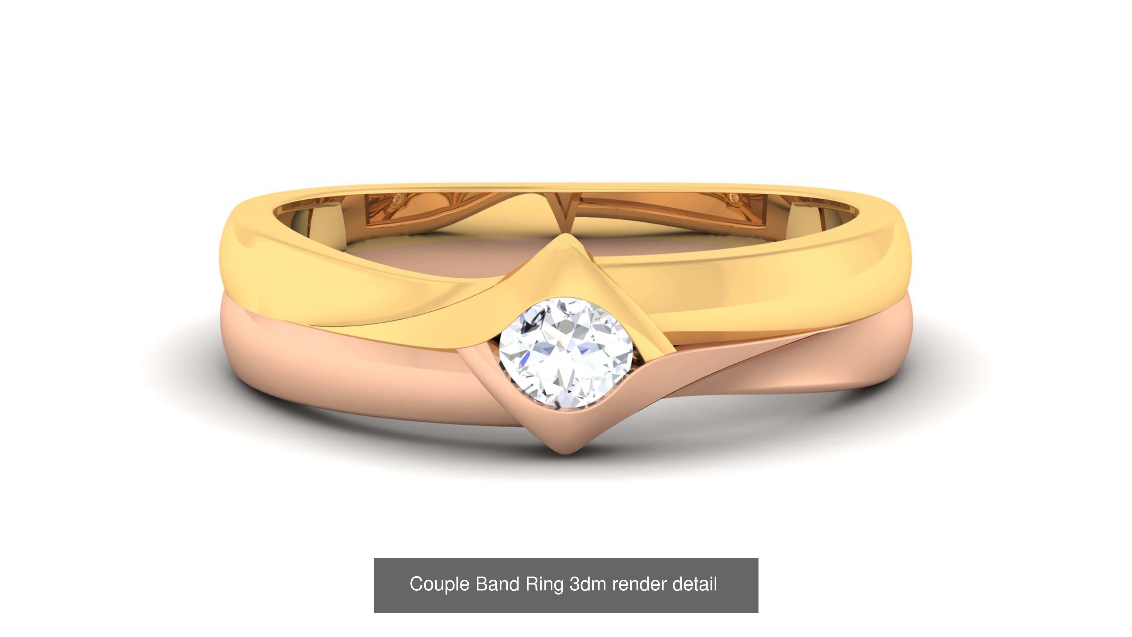 83 Couple Band Ring 3dm render detail  3D Model Collection_83