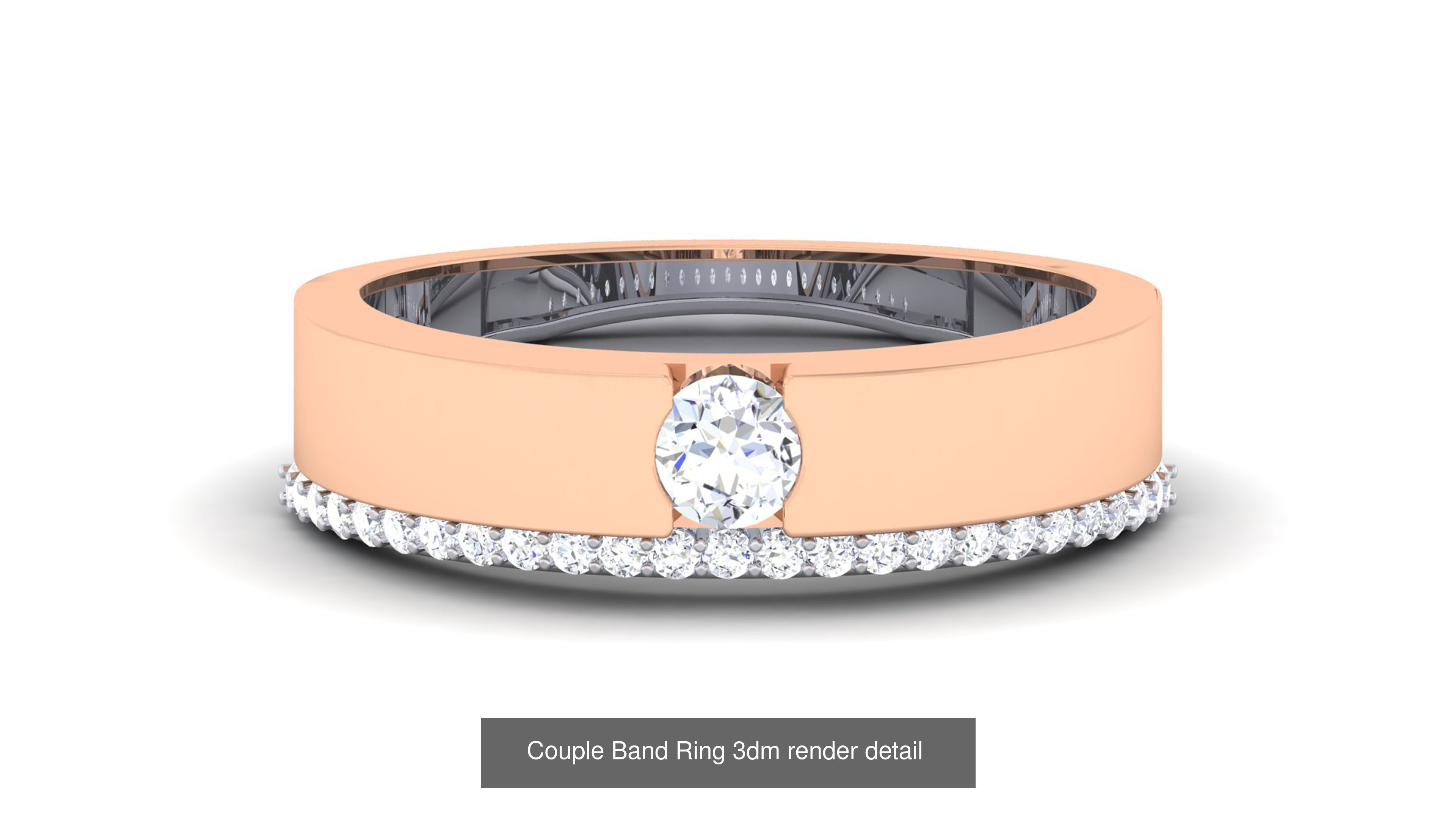 83 Couple Band Ring 3dm render detail  3D Model Collection_81