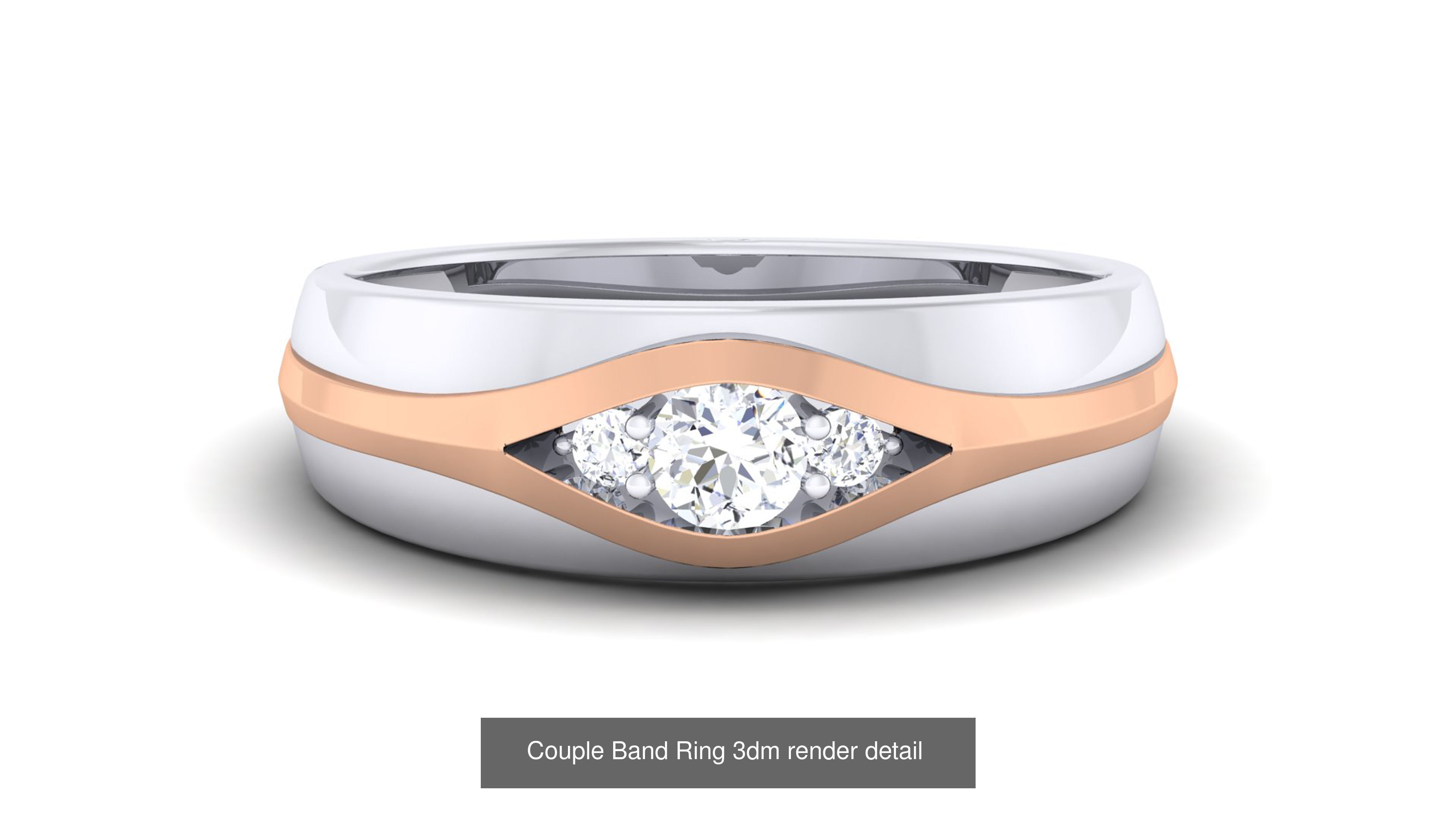 83 Couple Band Ring 3dm render detail  3D Model Collection_61