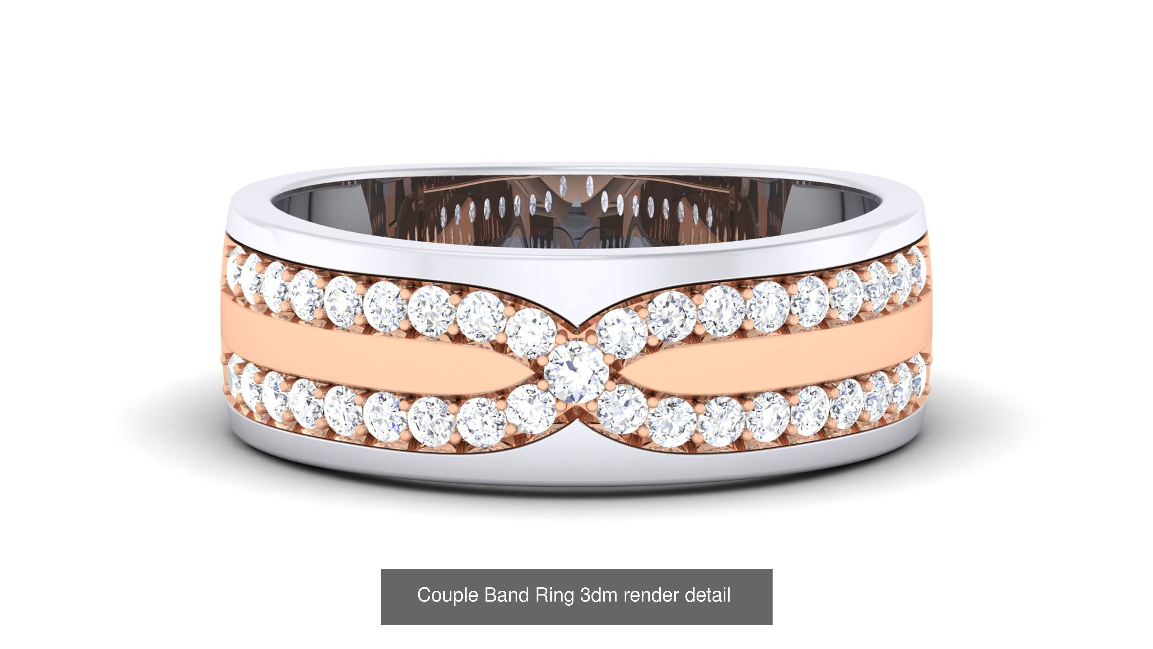 83 Couple Band Ring 3dm render detail  3D Model Collection_43