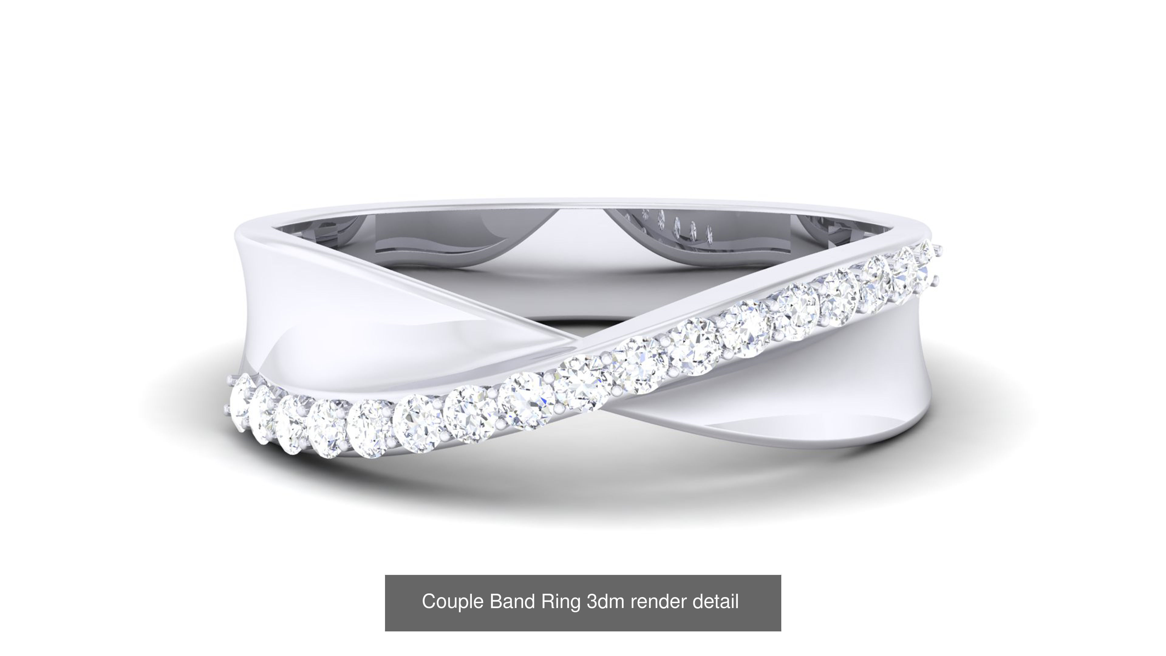 83 Couple Band Ring 3dm render detail  3D Model Collection_39
