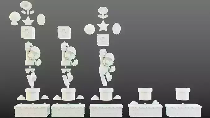 Super Mario Bros Diorama for 3D printing 3D print model