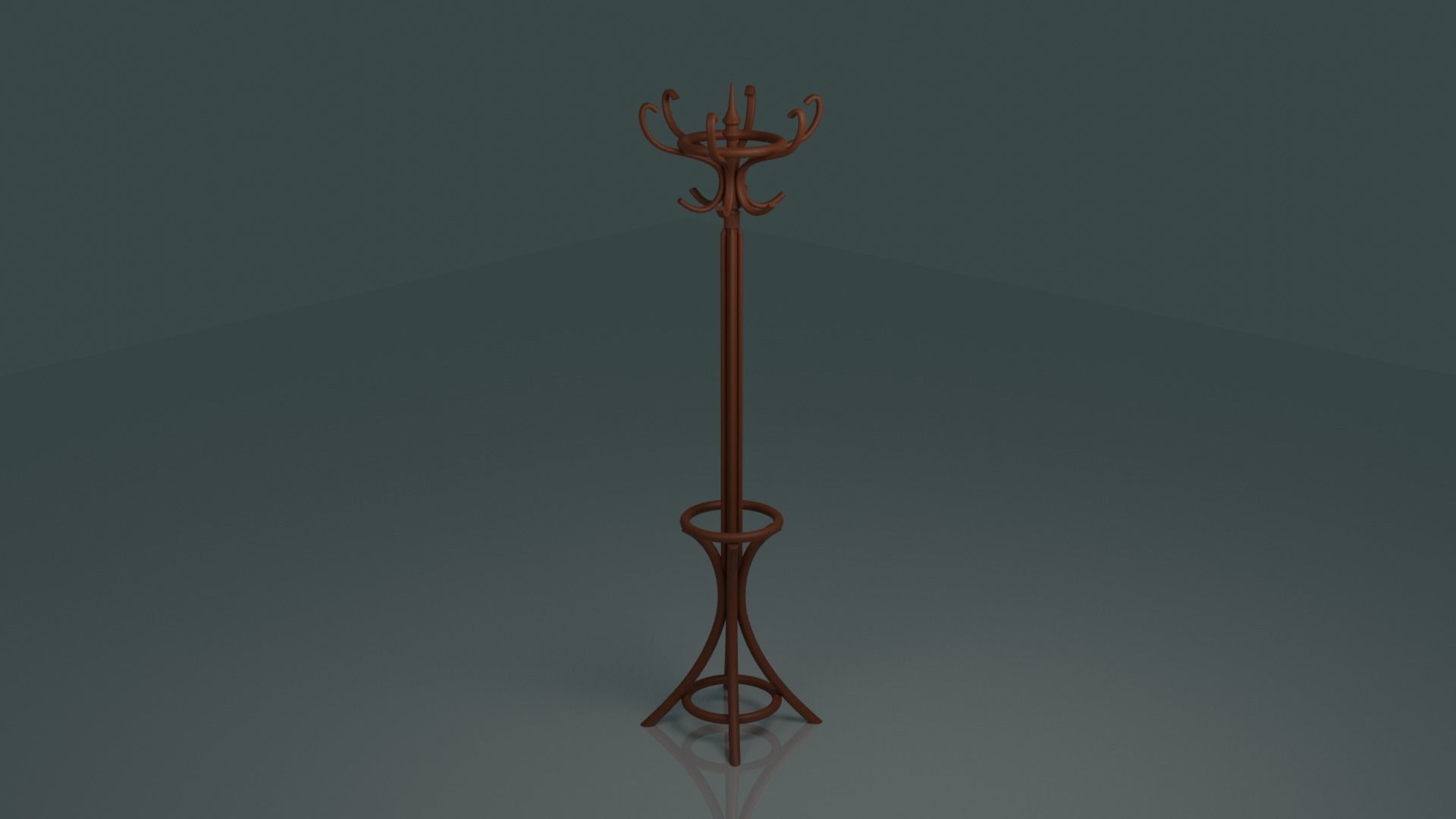 Wooden Clothes Rack 3D print model_1