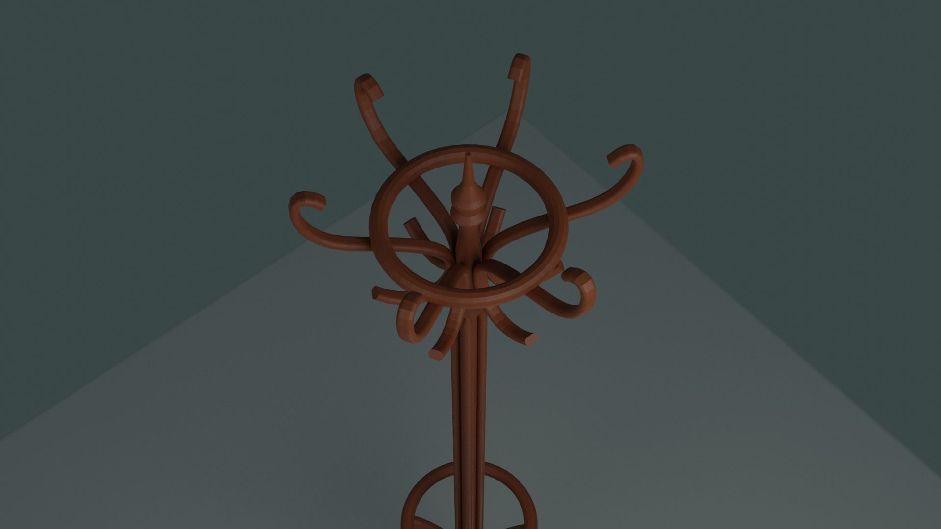 Wooden Clothes Rack 3D print model_4