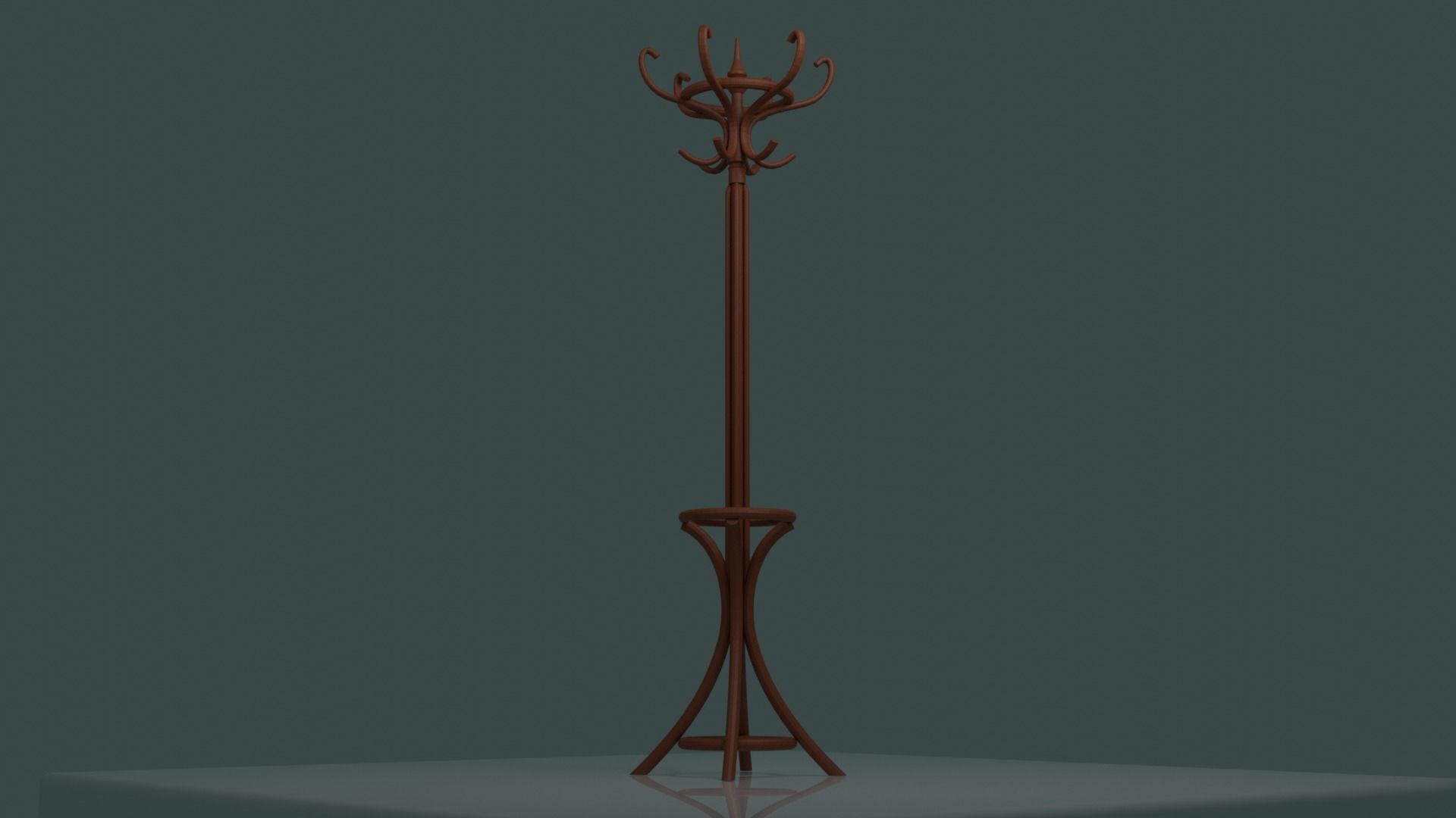 Wooden Clothes Rack 3D print model_5