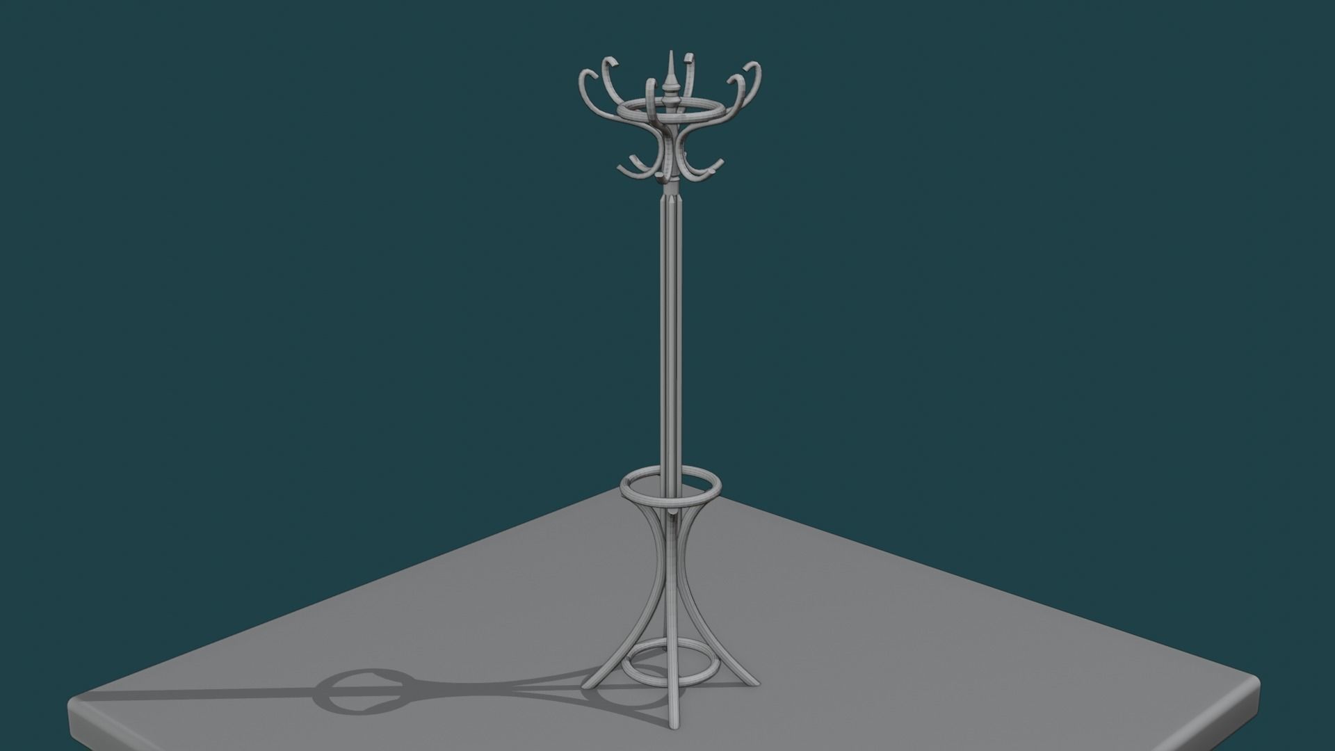 Wooden Clothes Rack 3D print model_2