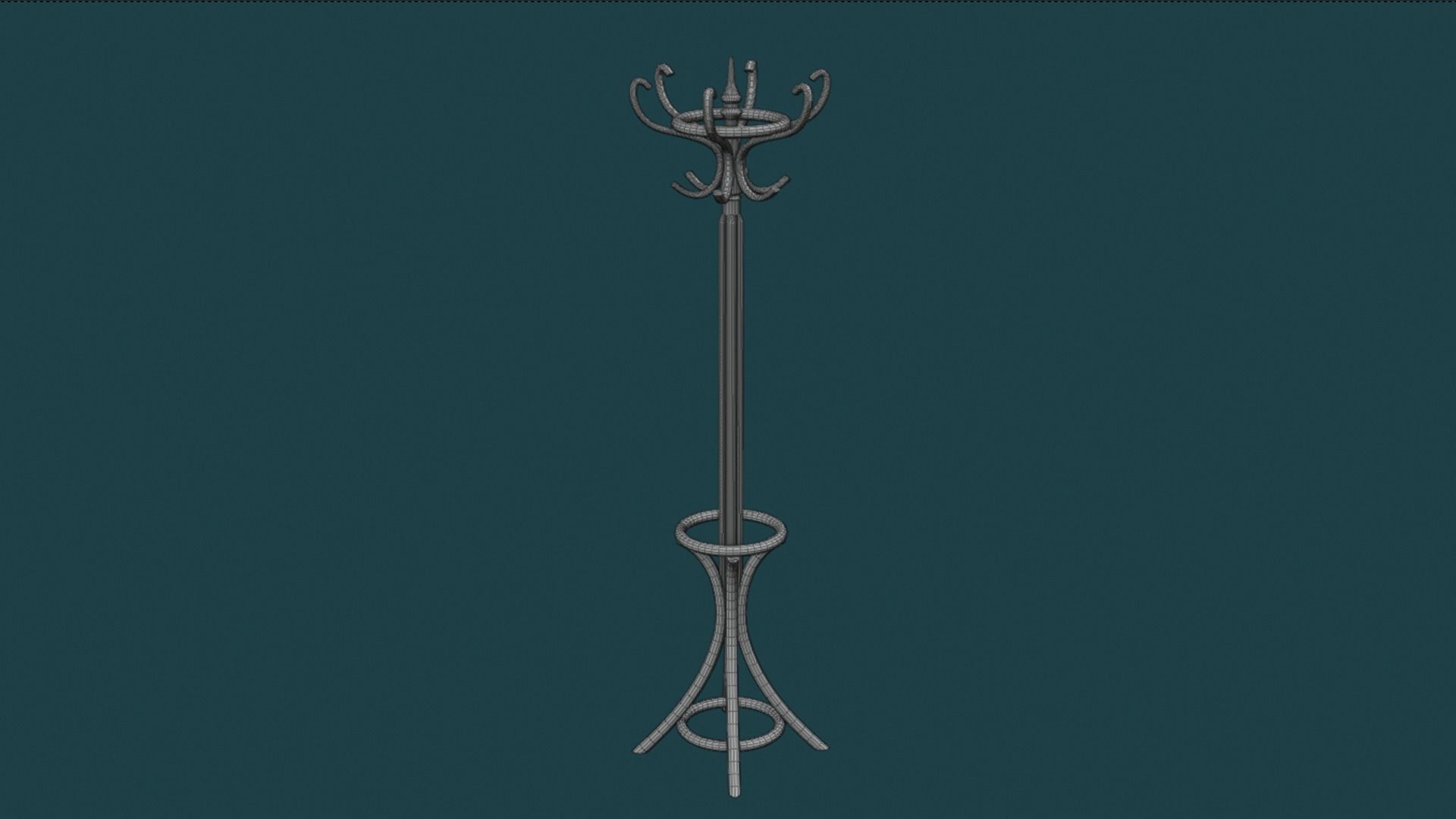 Wooden Clothes Rack 3D print model_3