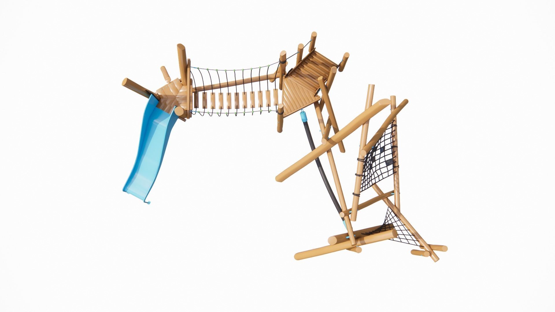 wooden kids playground 3d model 3D model_1
