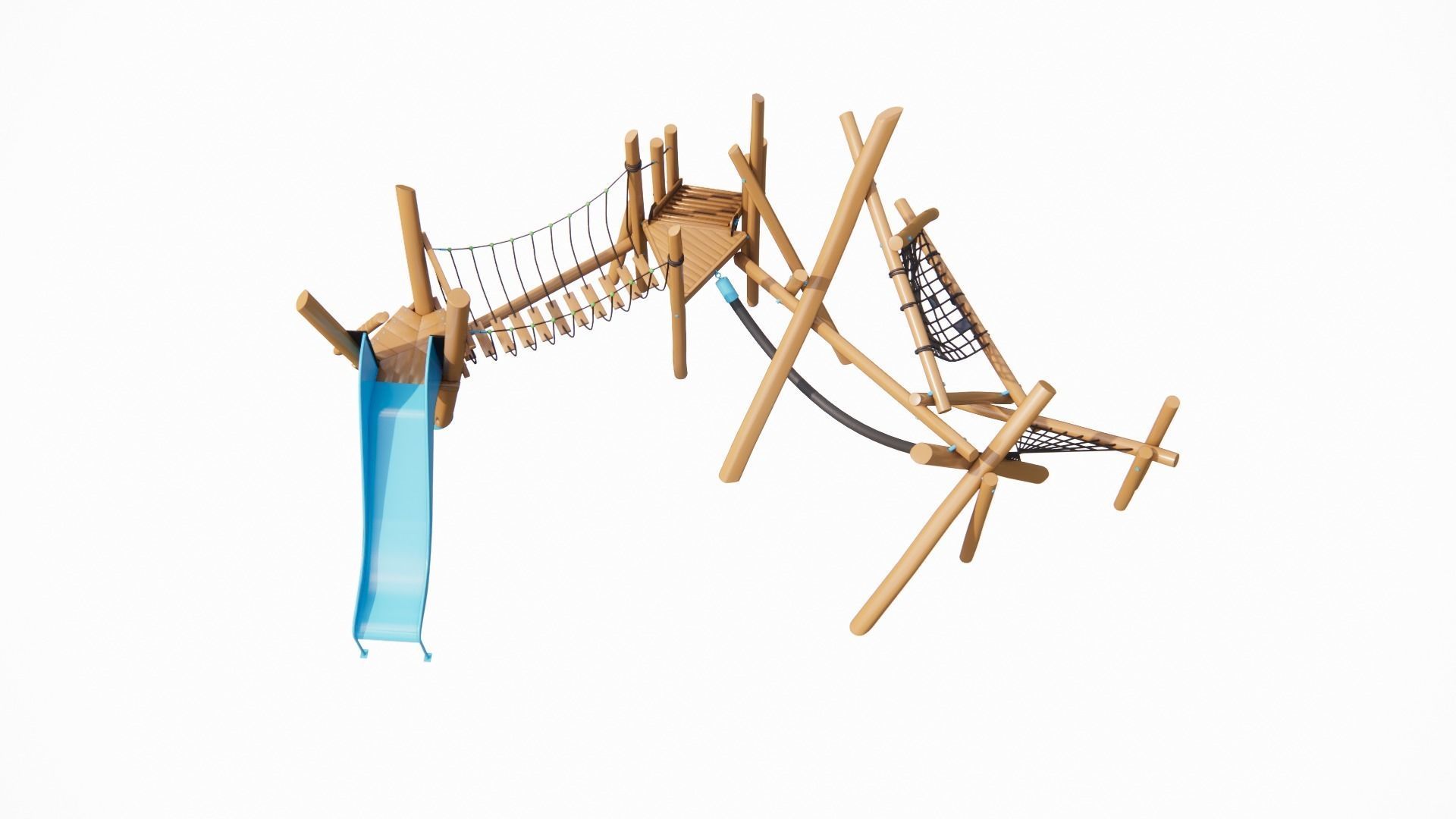 wooden kids playground 3d model 3D model_2