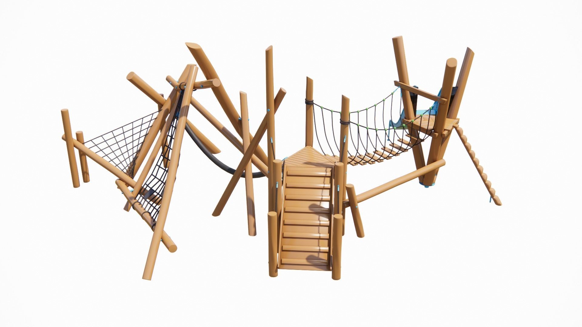 wooden kids playground 3d model 3D model_5