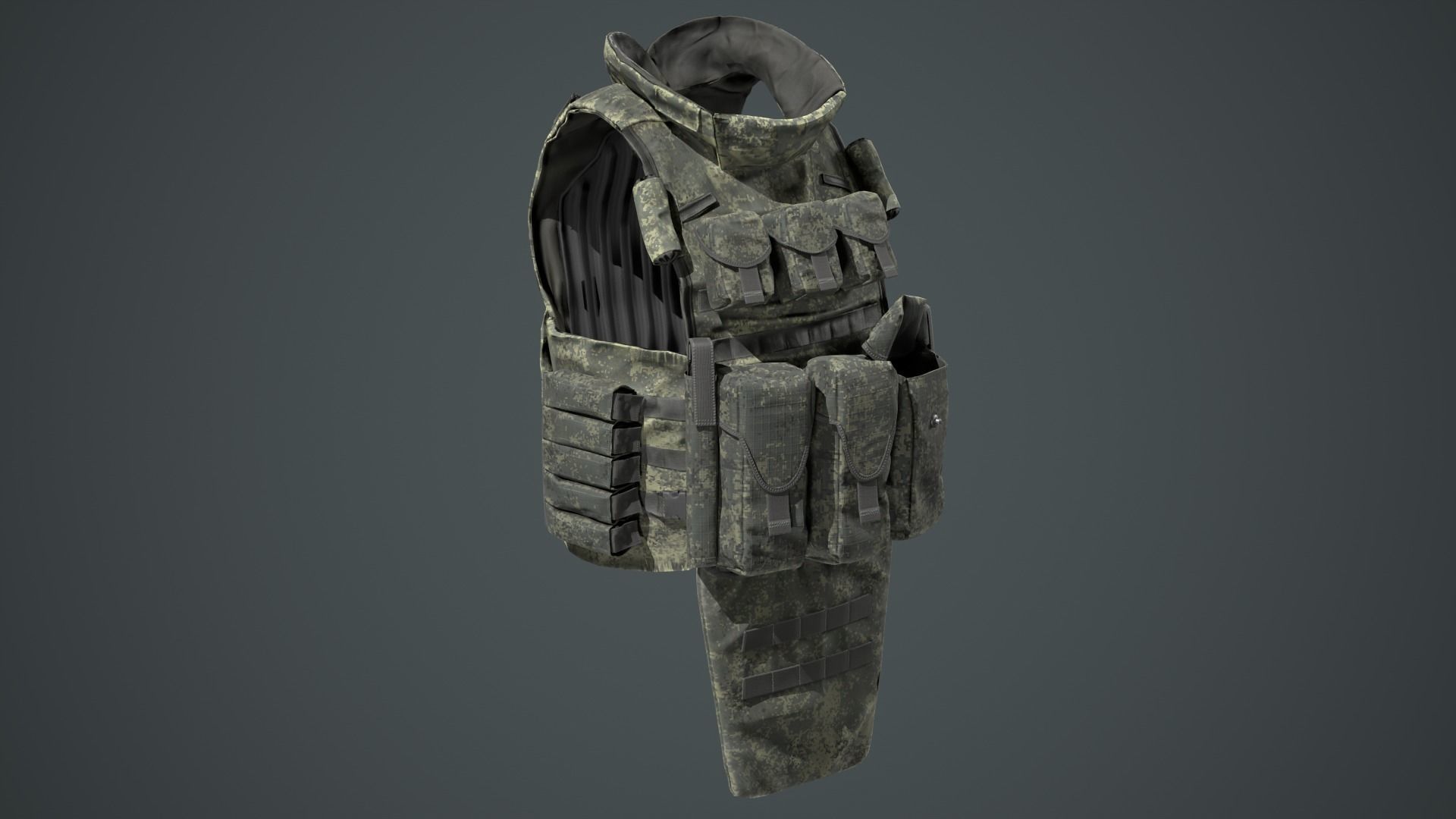 Russian 6B45 Ratnik Plate Carrier Vest Low-poly 3D model_4