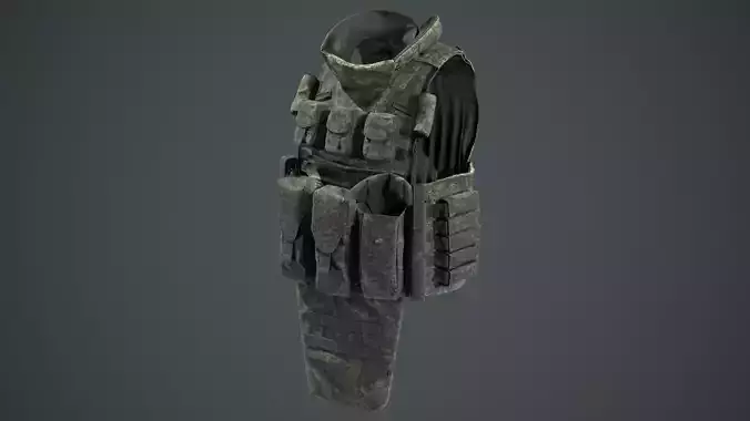 Russian 6B45 Ratnik Plate Carrier Vest Low-poly 3D model